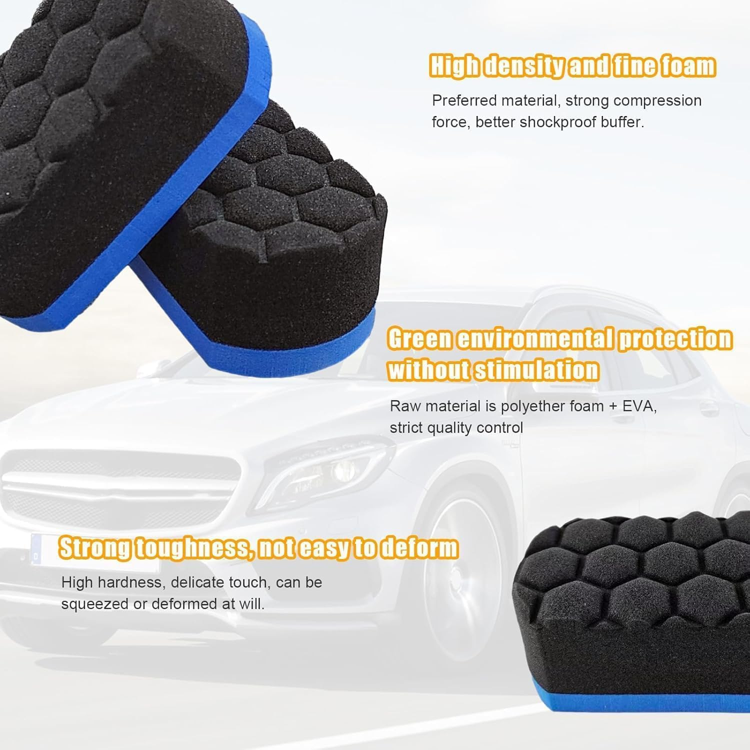 Tire Shine Applicator Pads, 4Pcs Car Detailing Foam Sponge Pads Set,Tire Shine Applicator Pads Perfect for Tire Polish Applicator image number 1