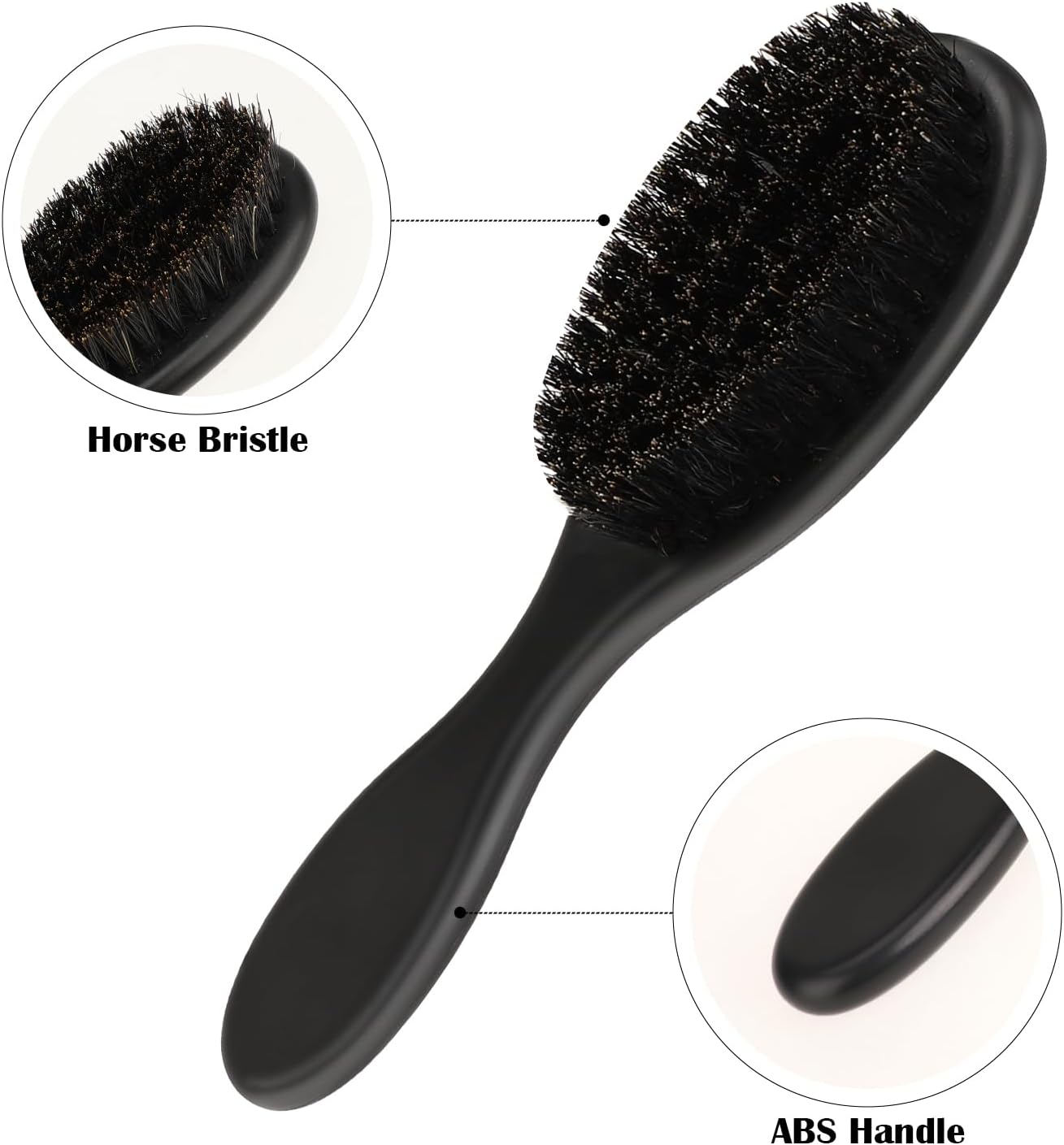 Barber Fade Brush, 2 PCS Natural Boar Bristle Hair Brush with ABS Handle Professional Barber Neck Duster Cleaning Brush for Detangling, Smoothing, Restores Shine,Barber Supplies, Beard Brush for Men image number 6