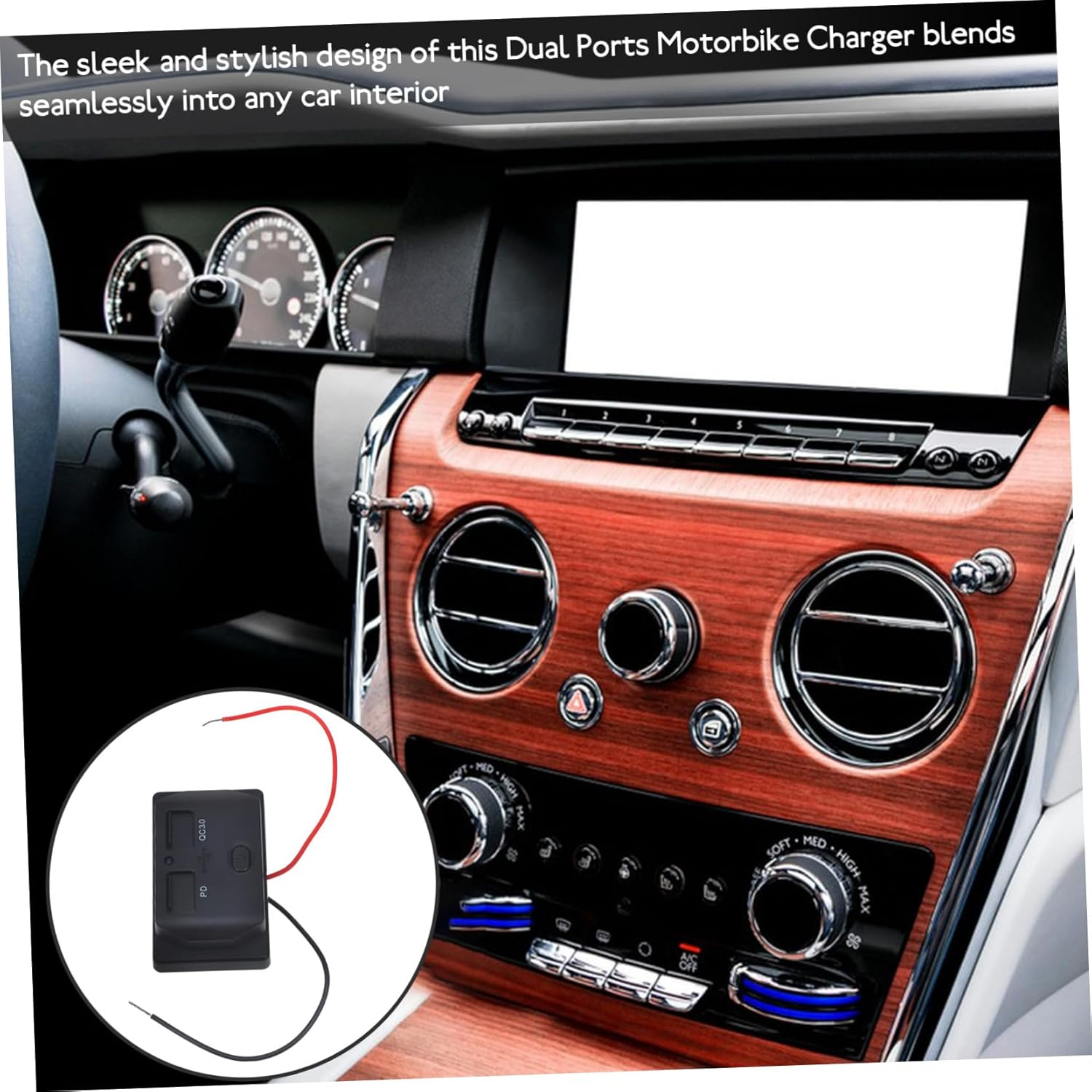 JECOMPRIS Car Phone Charger Dual Port Fast USB C Car Charger USB Outlet Wall Mount Compatible