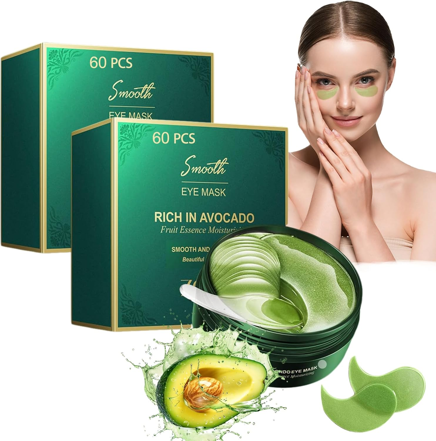 Revitalizing Rose Eye Patches 2-Pack (120 PCS) &ndash; under Eye Patches for Dark Circles & Puffiness | Eye Mask anti Wrinkles, Skin Care for Women & Men