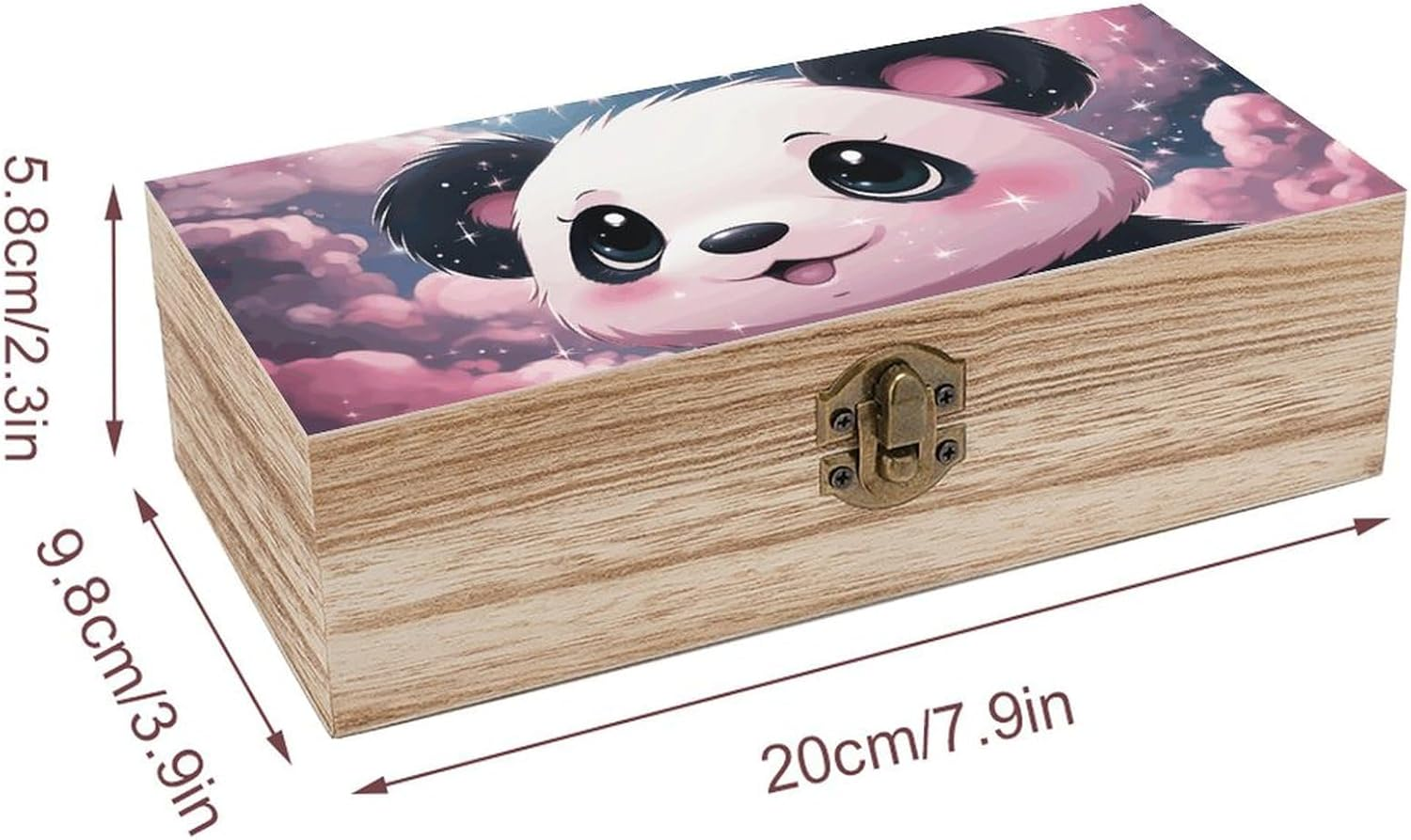 Panda Wooden Box Wood Wedding Keepsake Boxes with Lids Small Decorative Boxes Lightweight Wooden Memory Storage Box for Crafts Keepsakes Jewelry Photo Letter Storage