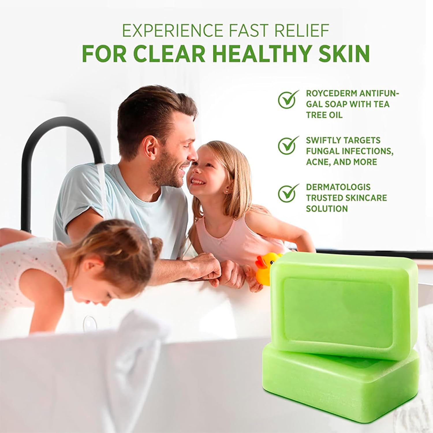 FLYTIN Loravey Relief Soap Bar, Tea Tree Oil Antifungal Soap, Natural Foot & Body Soaps for Healthy Skin, Plant-Based Formula, Refreshing Cleanse (2Pcs) image number 5