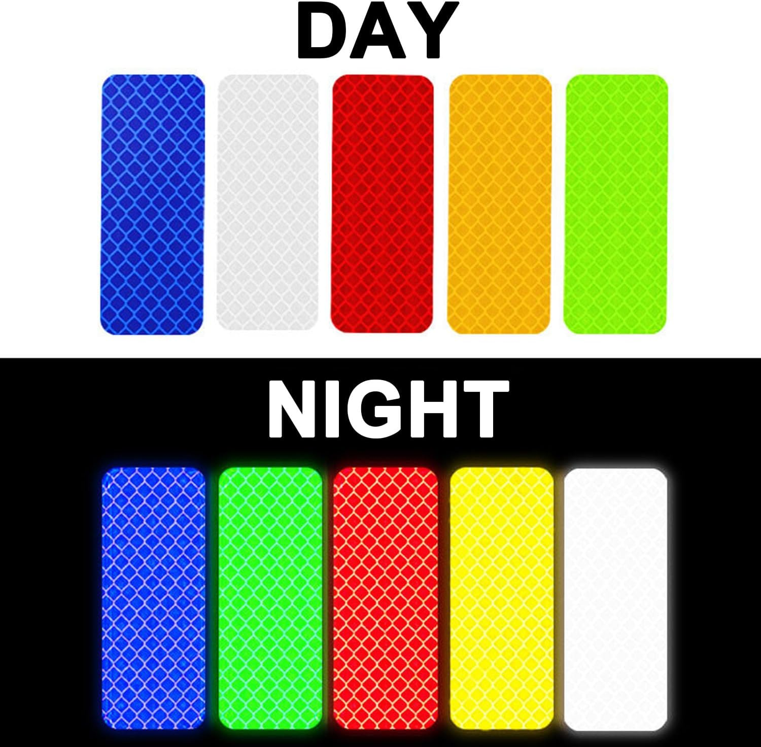 50Pcs Warning Reflective Stickers Safety Reflective Stickers, Night Warning Stickers,Waterproof Safety Warning Tape for Vehicle, Bicycles, Motorcycles, Reflective Stickers, Reflective Tape