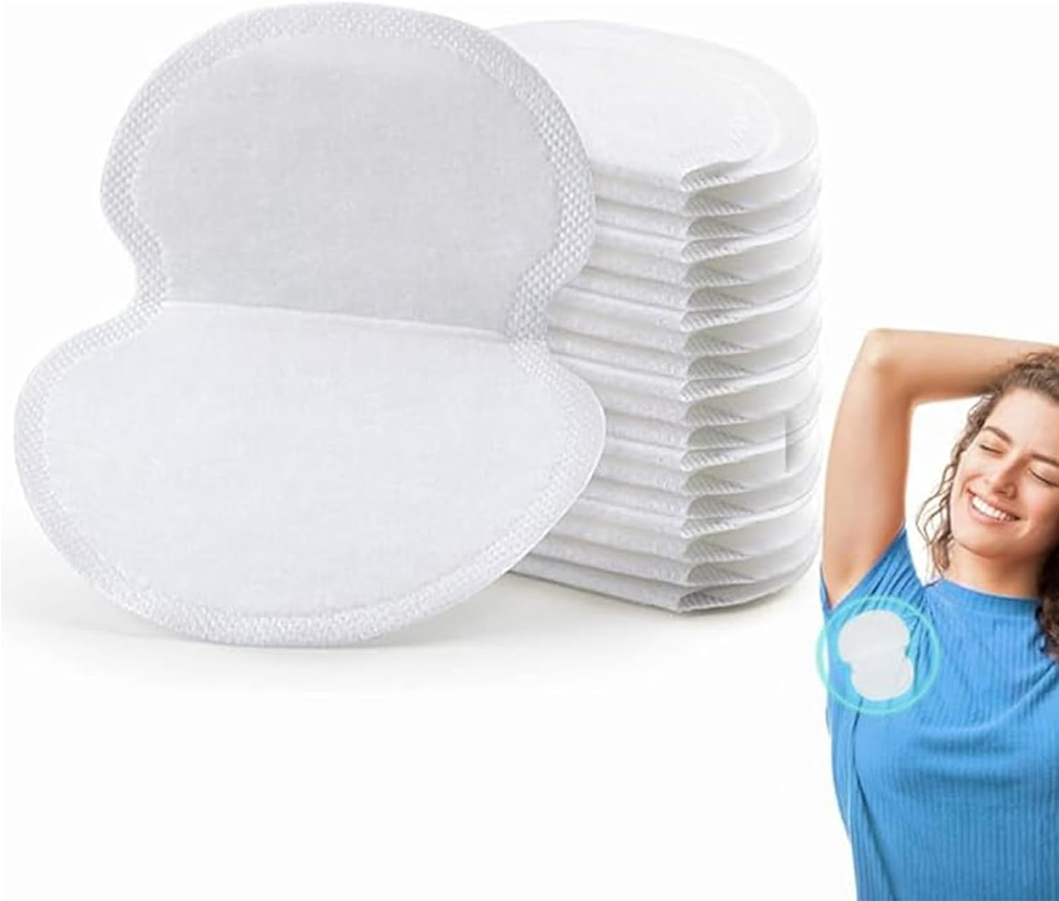 Underarm Sweat Pads,100 Pcs Disposable Underarm Pads,Antiperspirant Absorbent Odour Blocker Pads Fight Hyperhidrosis for Men & Women,Comfortable Unflavored Non Sweat Armpit（Individual Packing）