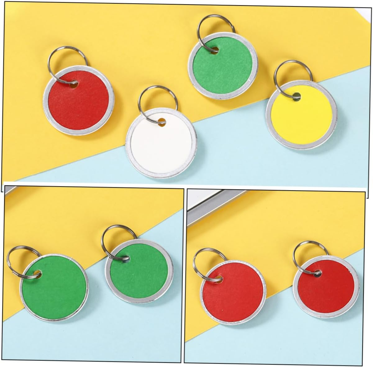 Operitacx 150Pcs round Playing Cards Luggage Tags Key Identifiers Multi-Function Key Labels for Suitcases image number 1