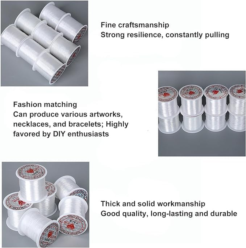 2 Roll Transparent Fishing Thread,Crystal Fishing Line Ultra-Strong Invisible String Clear Nylon Fish Fishing Line Spool Beading String for the Hanging Ornaments, Sew Hobby, Bead and Crafts (0.2Mm) image number 5