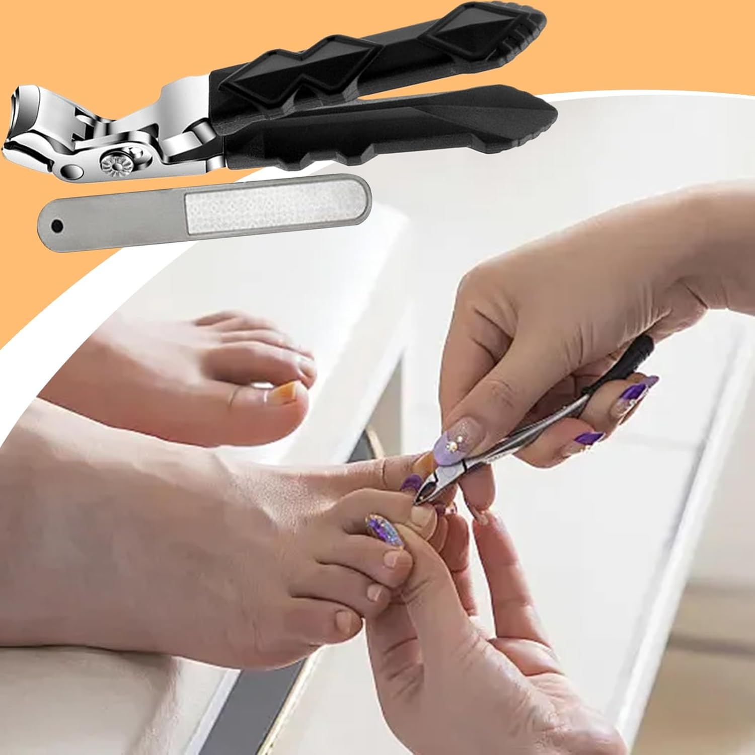 Furtryvl Nail Clippers,Elbow Design Nail Clippers - Trimmer Stainless Steel Angled Scissors for Precision Cutting Travel Home Kids Adult Men Women Seniors image number 4