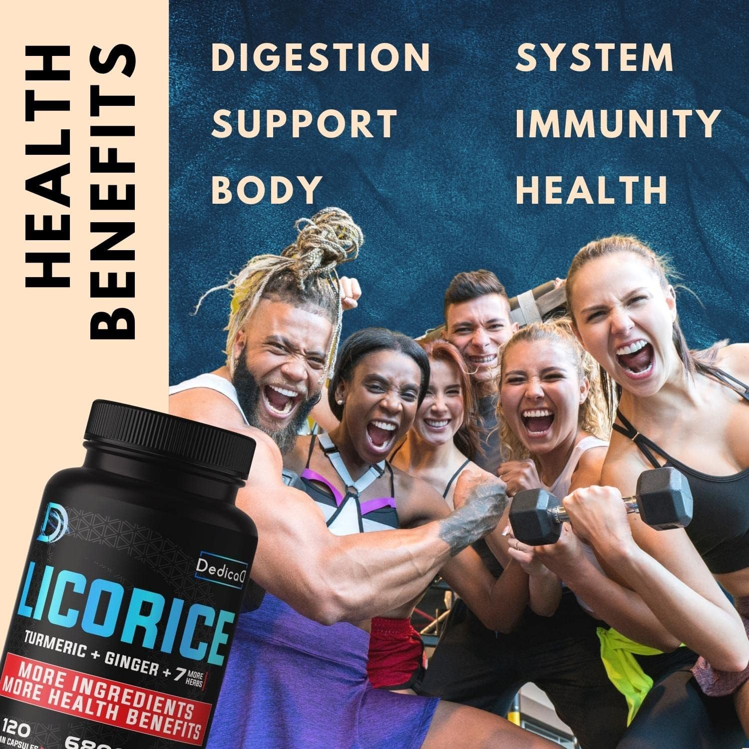 Licorice Extract Capsules - Equivalent to 6800 Mg of 10 Herbs with Turmeric, Ginger, Peppermint Leaf & Others - Support Digestion, Immune & Body Health - 4 Months Supply - Non-Gmo, Gluten Free image number 6