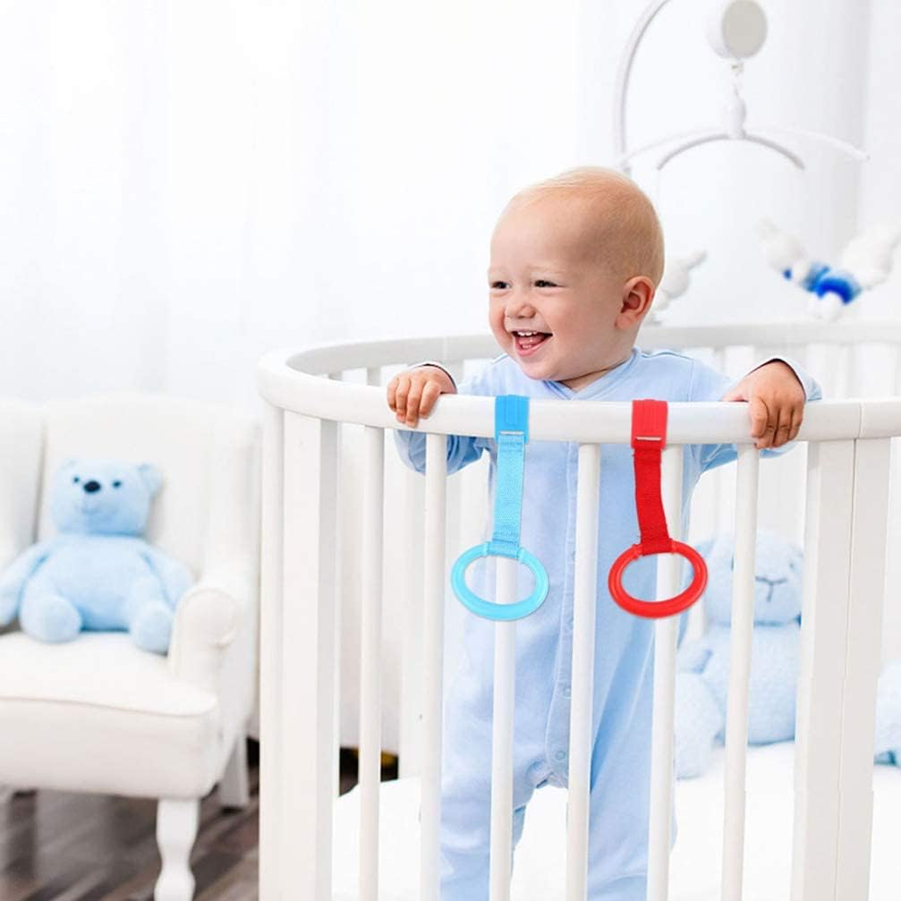 UOEPOWA 8 Pcs Baby Pull up Rings, Bed Stand up Assistant, Kids Walking Exercises Assistant Stand Up, Kids Walking Training Tool, Baby Walking Exercises Assistant Rings (4 Colors) image number 4