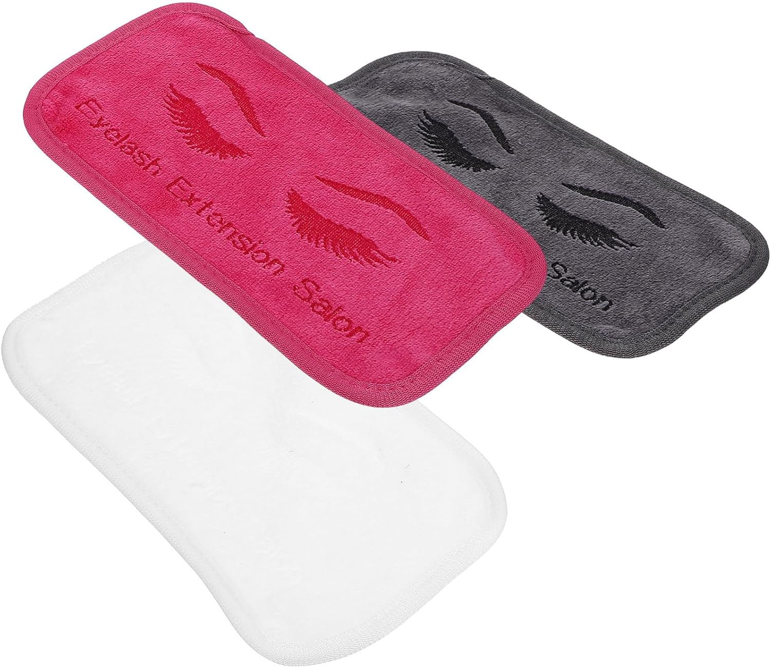 Angoily 3Pcs Eyelash Extension Forehead Pads Set, Lash Grafting Headbands with Deep Pink White Grey, Lash Extension Accessories for Professional Beauty Use image number 3