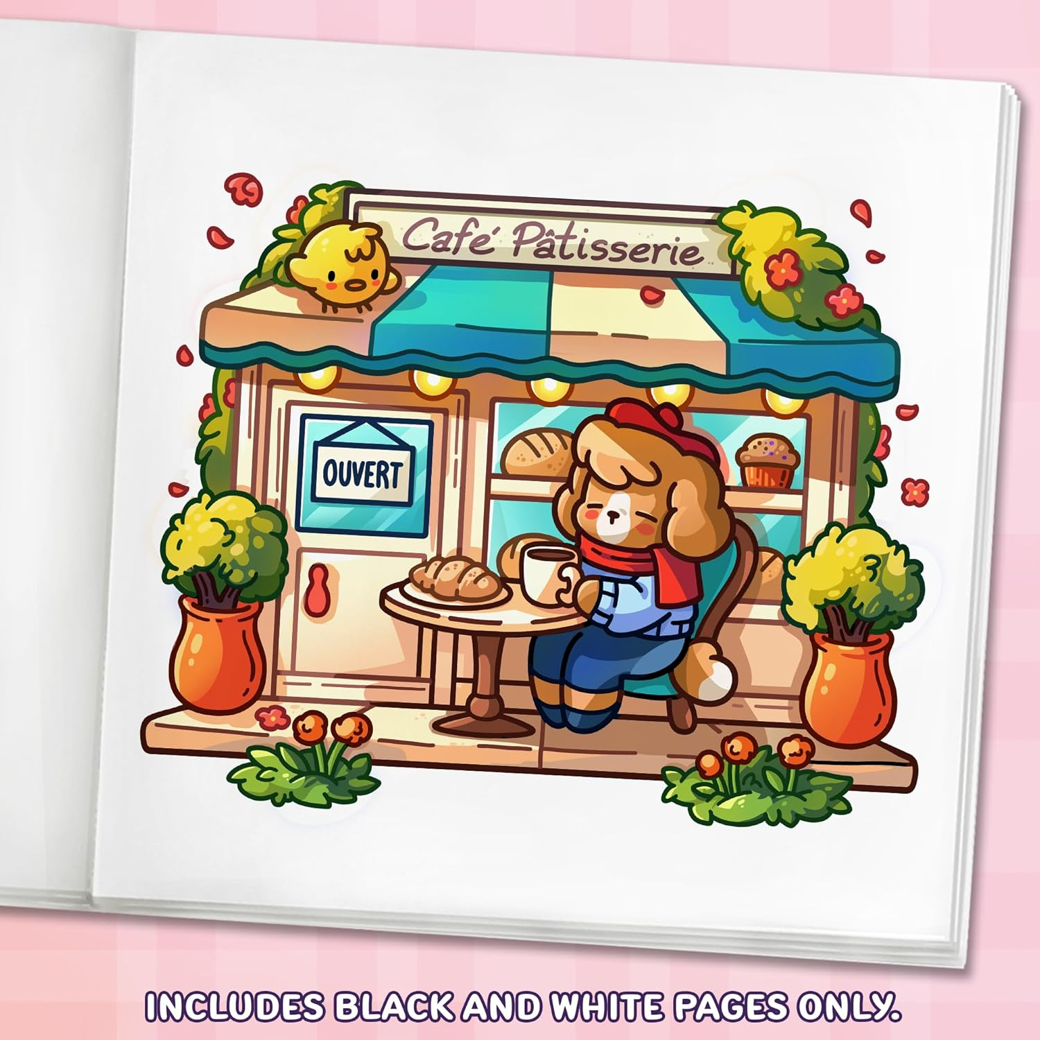 Cozy Europe: Cute Coloring Book for Adults and Teens with Charming Characters and Delightful European Scenes for Relaxation image number 4