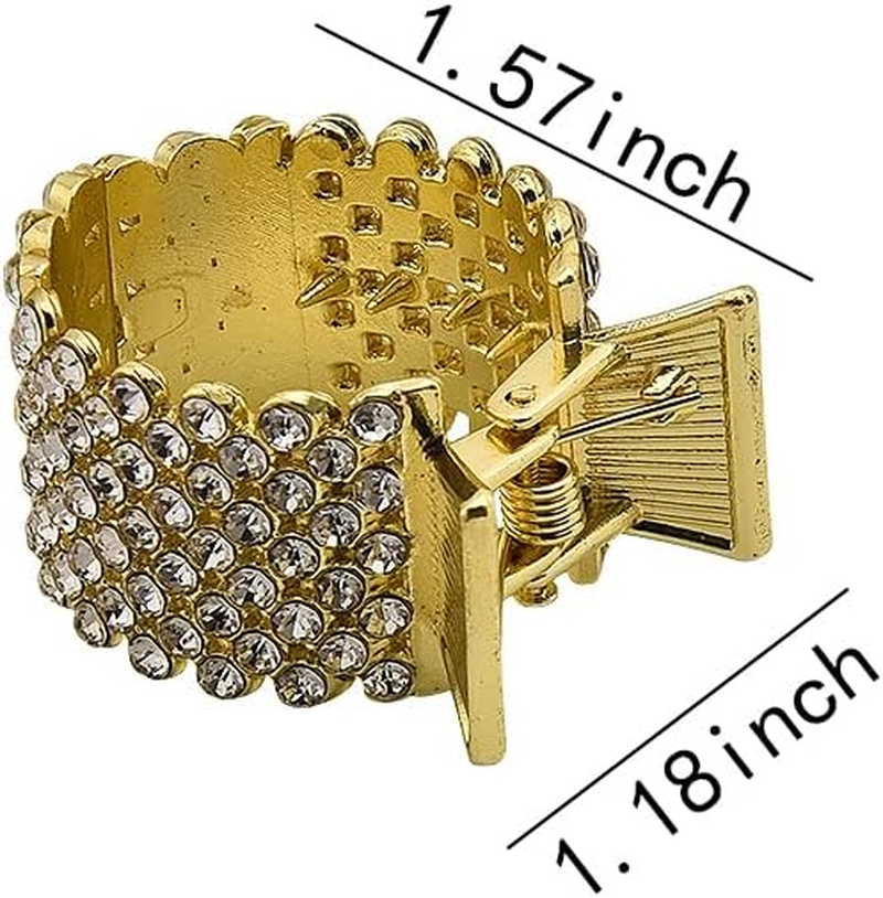 Ponytail Holder Clips Crystal Rhinestone Hair High Ponytail Hair Clips for Women Gold Sliver Metal Hair Barrettes for Thick Thin Hair Pins No Slip Hair Accessories Claw Clips 2 Pcs - Hairclip1 image number 6
