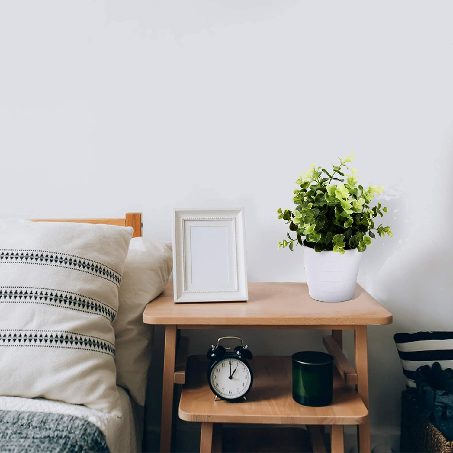 Small Fake Plant Potted - Faux Plant Indoor Plant Artificial Potted Plant Decor for Home and Office (Eucalyptus Green) image number 5