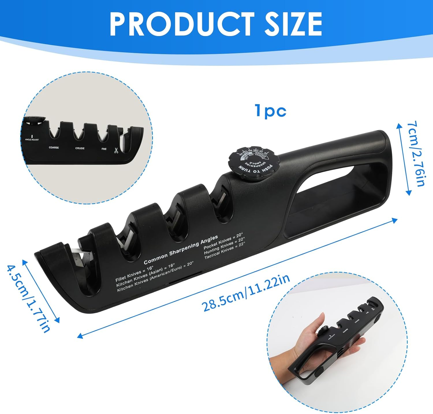 Professional 4-Stage Knife Sharpener with Adjustable Angle Knob - Japanese Multifunctional Device for Kitchen Knives and Scissors, Effortless Sharpening and Polishing Kitchen Sharpeners image number 4