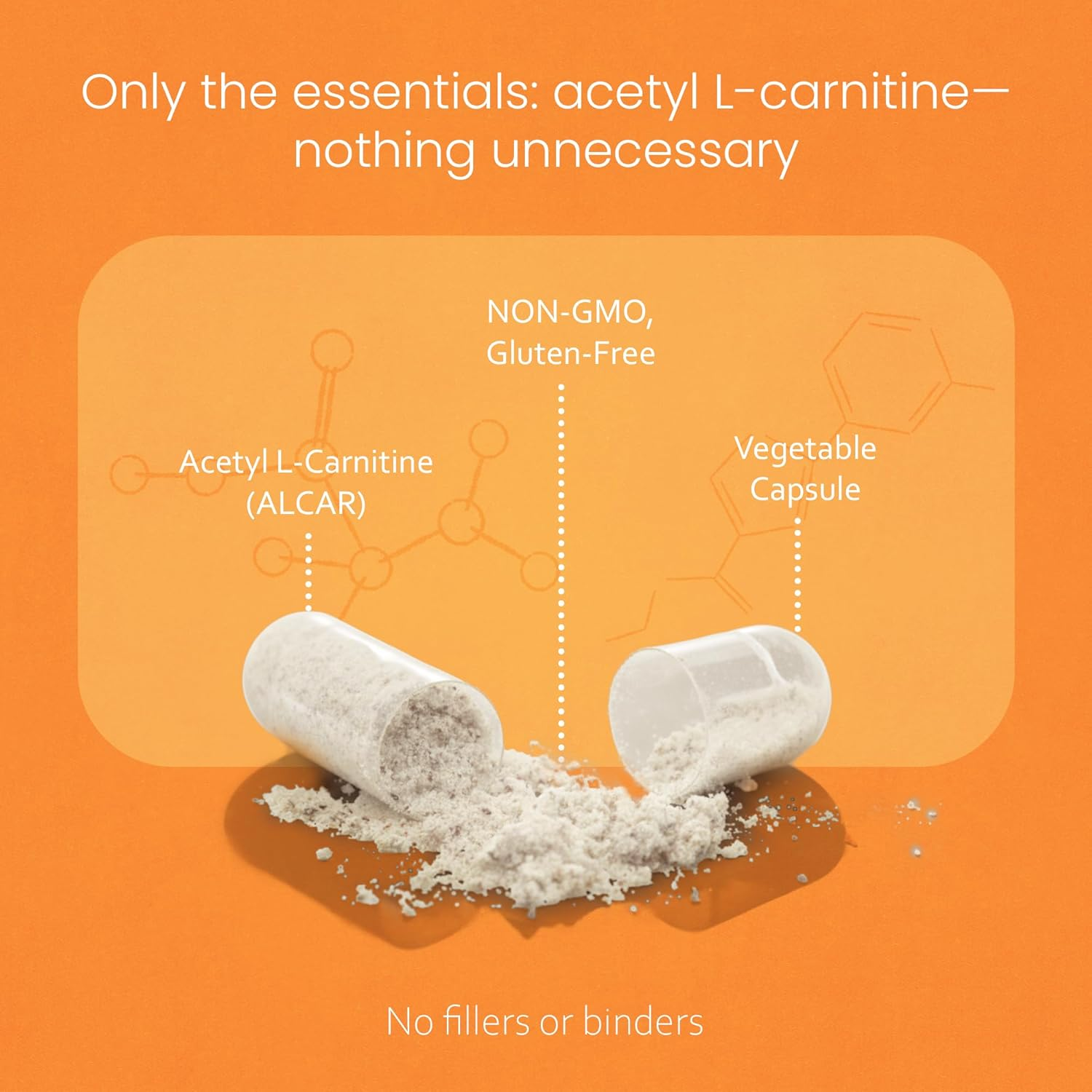 Acetyl L-Carnitine 1,500 Mg High Potency Supports Natural Energy Production, Supports Memory/Focus - 100 Veggie Capsules image number 2