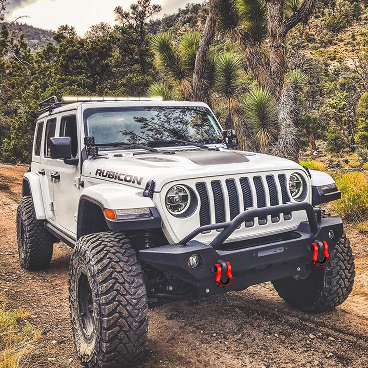 AUTOBOTS D Ring Shackles Heavy Duty(2 Pack) 68,000 Lbs Capacity, Stronger than 3/4" D Shackle, with 7/8" Screw Pin, for Tow Strap Winch off Road Accessory Vehicle Recovery RED image number 2