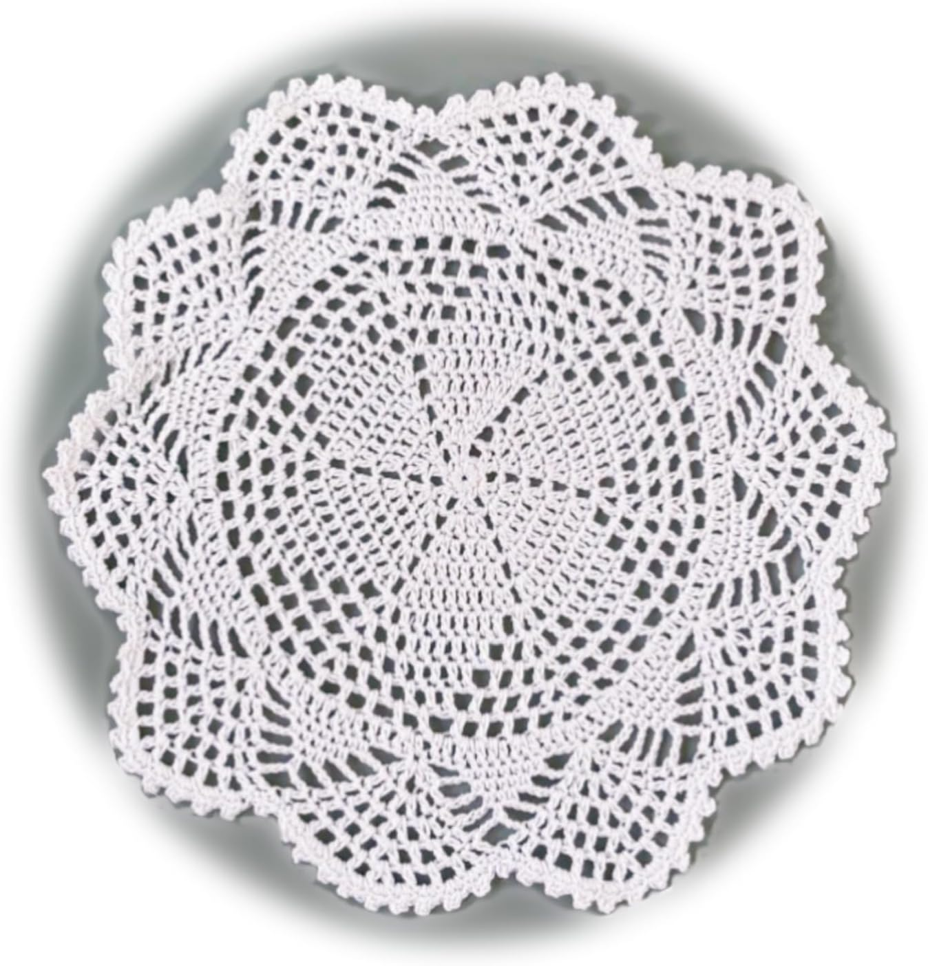 Handcrafted round French Crochet Lace Cotton Placement, Elegant Table D&eacute;cor, 30Cm (Beige)