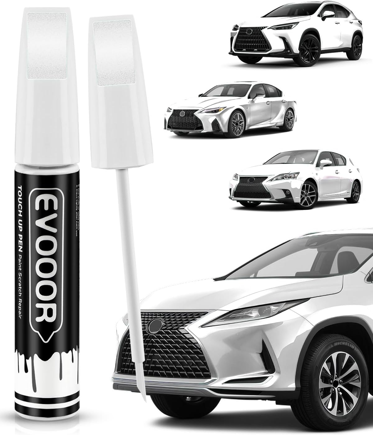 Eminent White Pearl(085) Touch up Paint Compatible with Lexus Exact Match 2 in 1 Touch up Pen for Chips and Nicks Repair with 2Pcs Disposable Ultra-Fine Applicator