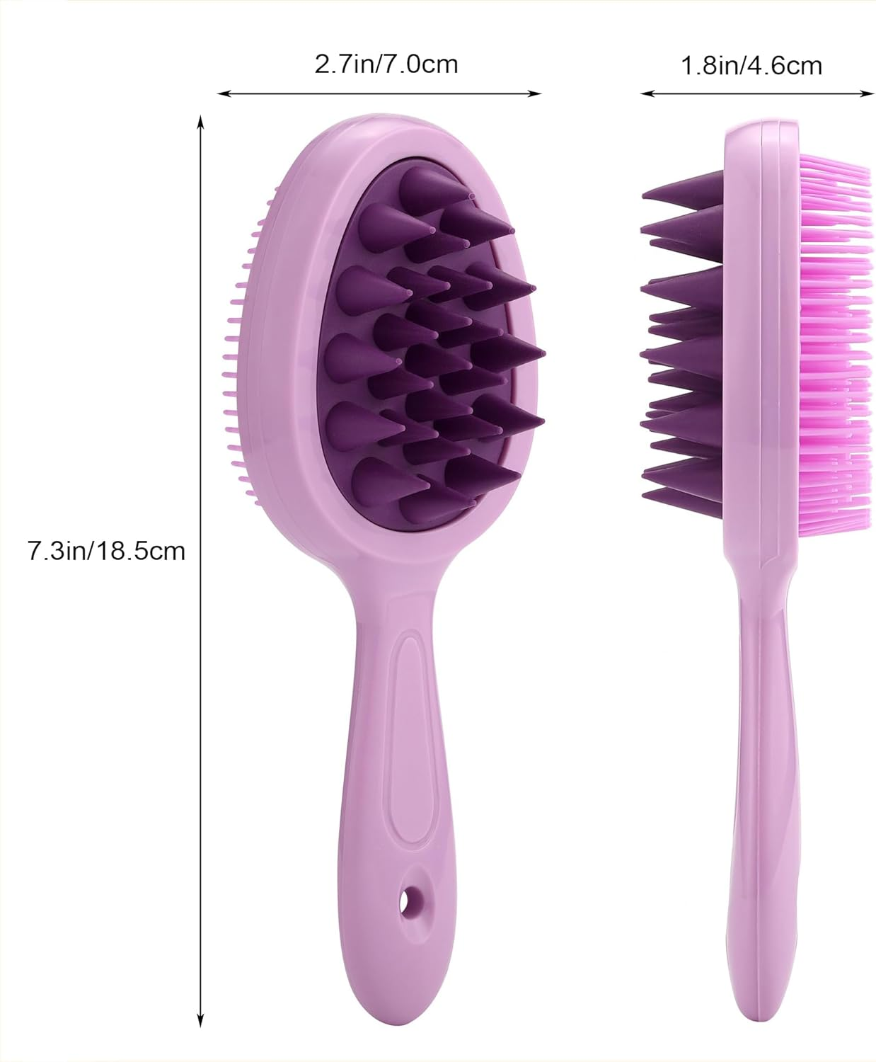 Ccbeauty 2 in 1 Head Skin Massage Brushes Shampoo Brush Double Sided Hair Brush Comb for Deep Cleaning Dandruff image number 1