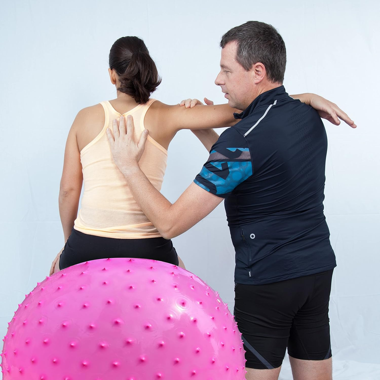 Penepico Gro&szlig;e Sensorische Massageb&auml;lle F&uuml;r Kinder 85 Cm H&uuml;pfende Yoga -B&auml;lle Gro&szlig;e Aufblasbare Trainingskugel Mit Taktilen Spikes Outdoor -B&auml;llen Spielb&auml;lle Strandkugeln - 1 Set Of Balls (Blue) image number 6