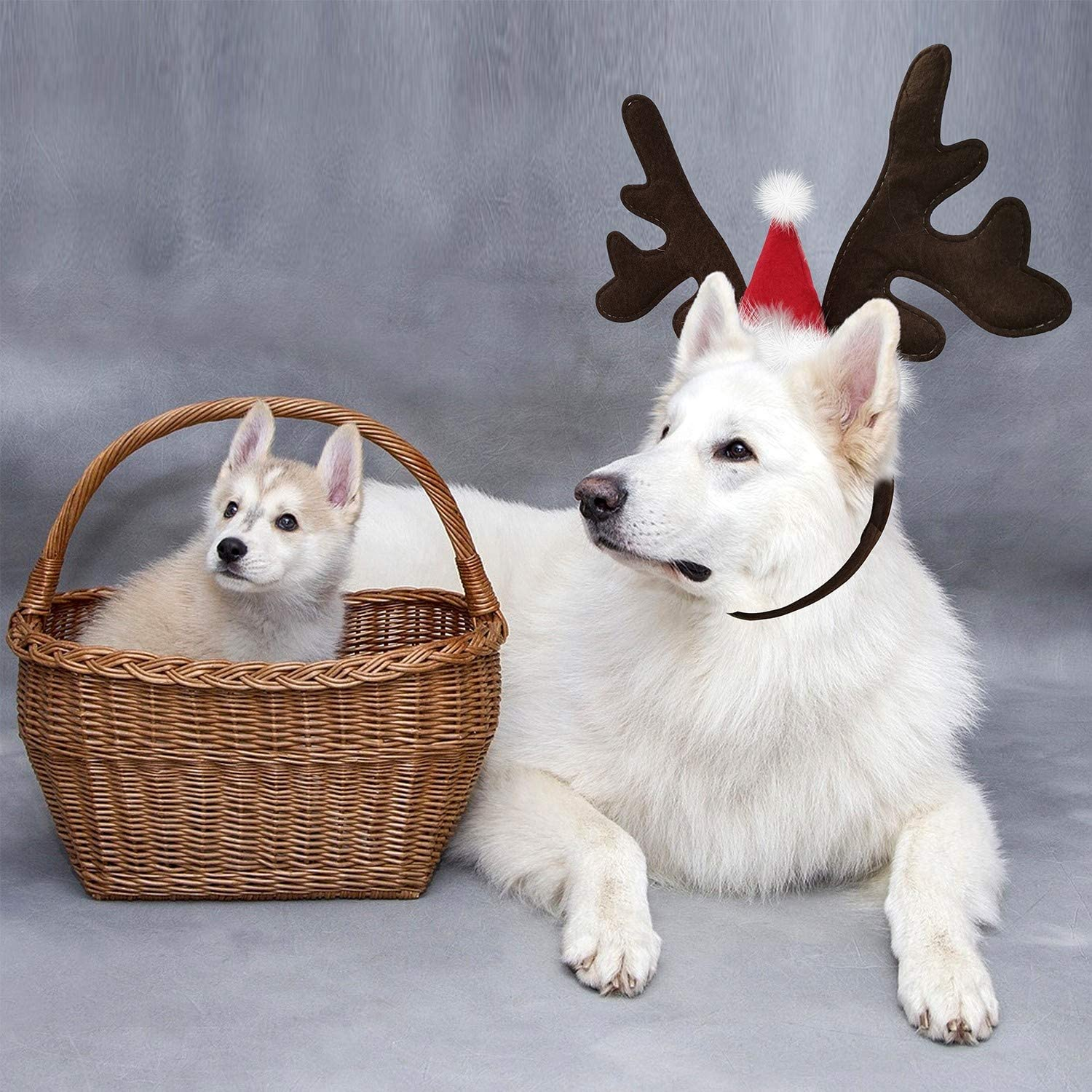 KUDES Dog Christmas Reindeer Antlers Headband Classic Elk Hat Headwear Pet Costumes Accessories image number 5