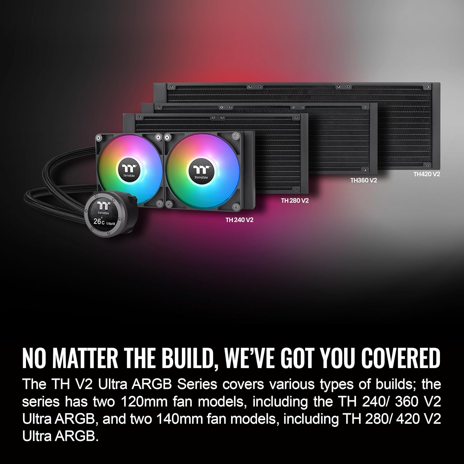 Thermaltake TH420 V2 Ultra ARGB Sync/Alo Liquid Cooler/Argb Fan 140 * 3/PWM 500~1800Rpm/Water Block 2.1" Lcd/Black, CL-W386-PL14SW-A