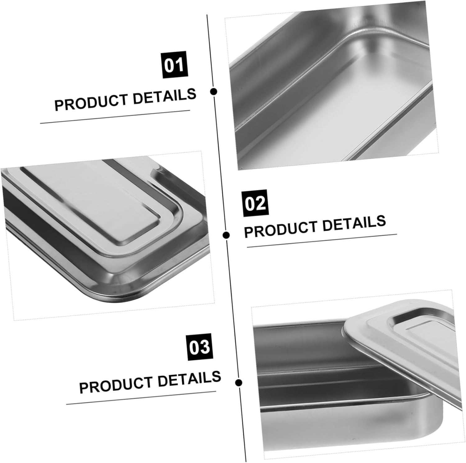 OKUMEYR Stainless Steel Sterilizer with Lid for Medical and Polished Storage Box for Gauze and Alcohol Practical and Easy to Clean Equipment Organizer