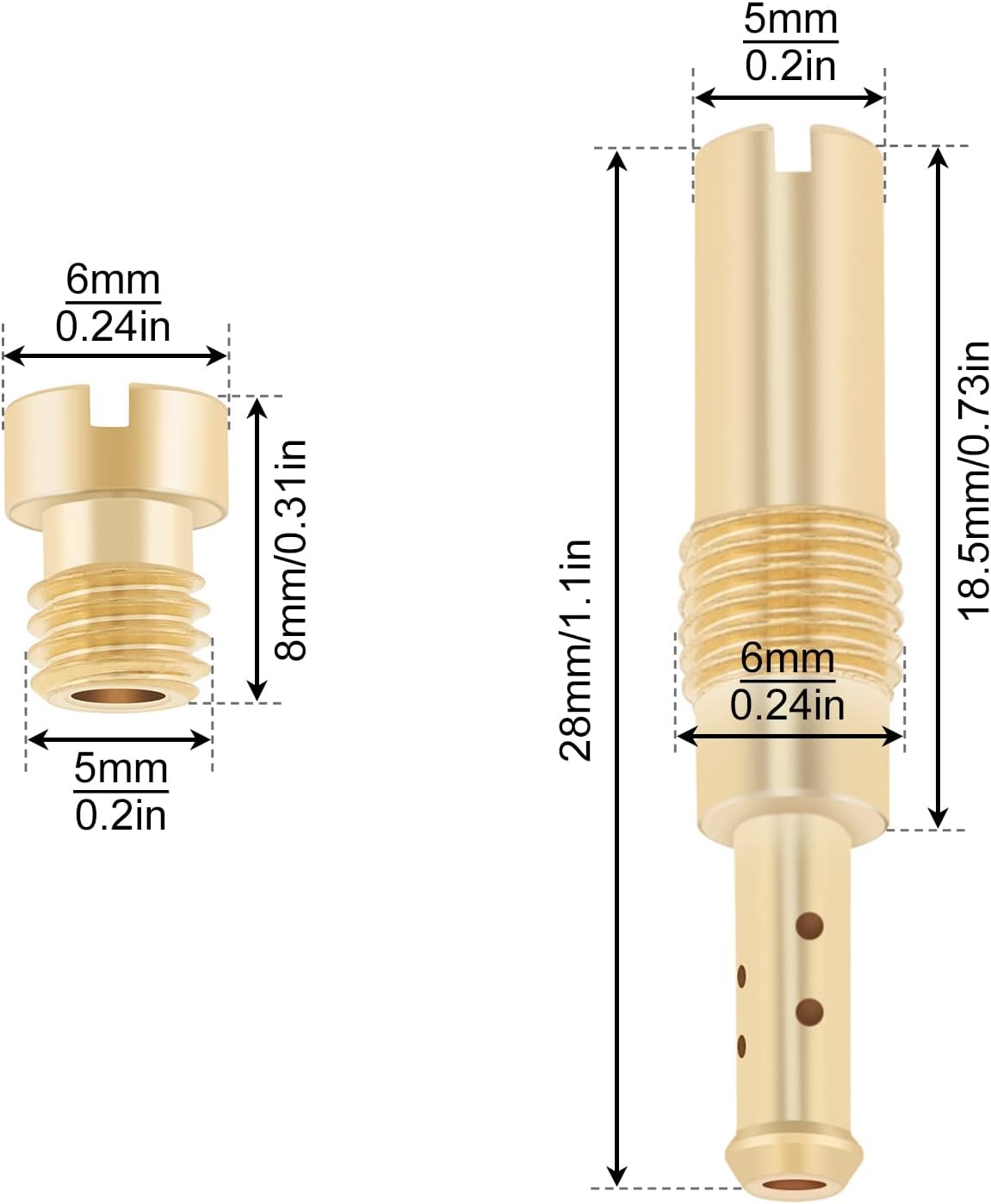 Windance 30Pcs Carburetor Main Jet Kit Include10Pcs Carburetor Main Nozzles+10Pcs Slow Pilot Jet+10Pcs Cleaning Brushes Needles, Fit for PWK Keihin OKO CVK PWM (K75-K98) image number 5