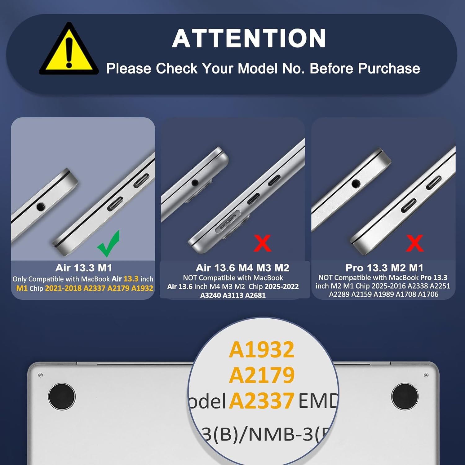 MOSISO Compatible with Macbook Air 13 Inch Case 2022 2021 2020 2019 2018 Release A2337 M1 A2179 A1932 Touch ID, Plastic Hard Shell Case & Keyboard Cover for Macbook Air 13.3 Inch, Crystal Clear image number 3