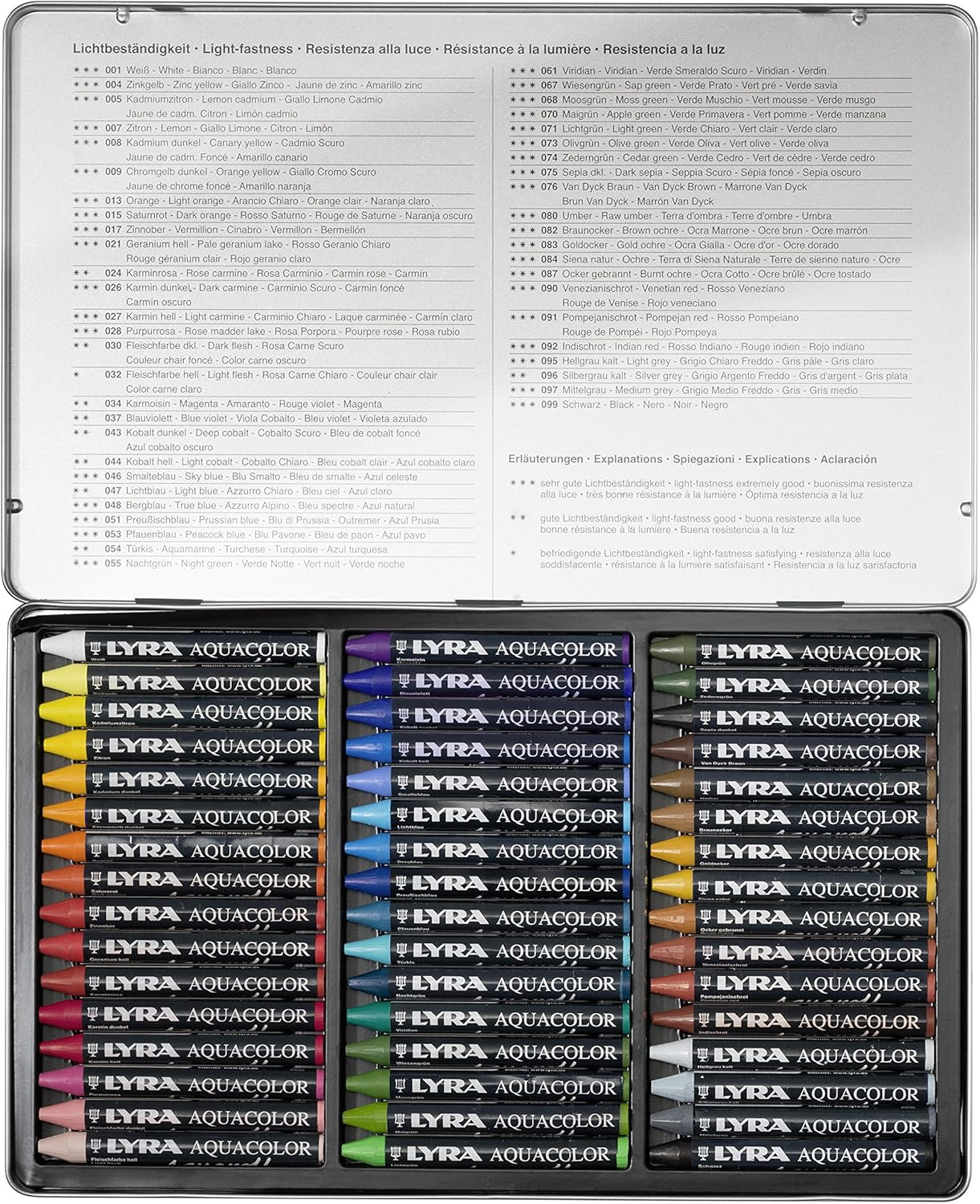 Lyra Aquacolor Wax Crayons Marker (48-Pieces Set) image number 2