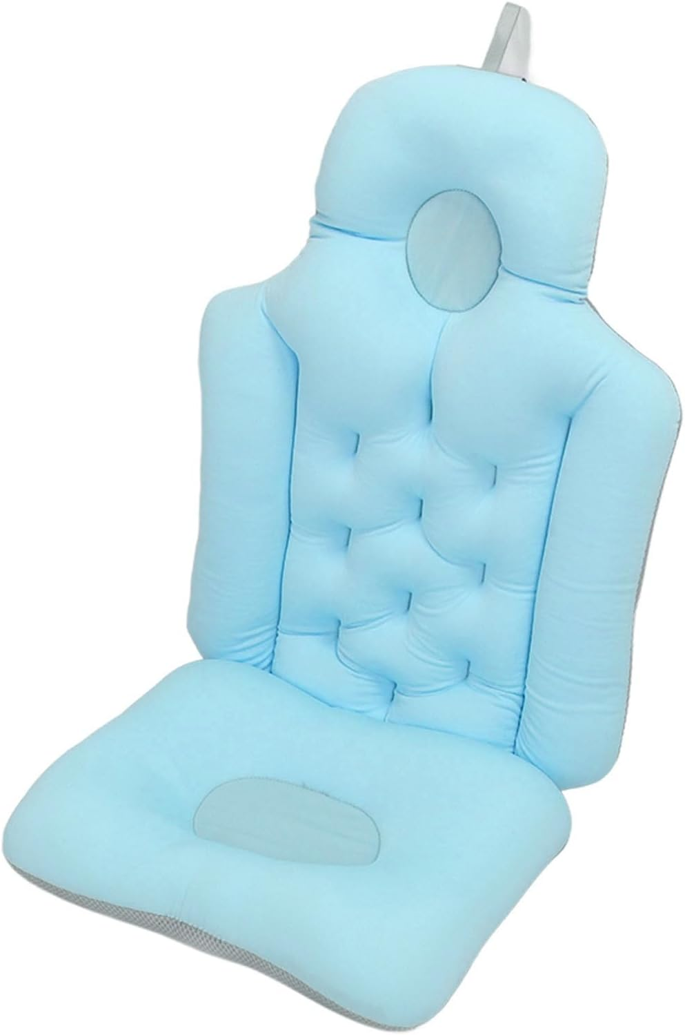 Full Body Bath Pillow, Soft Breathable Bathtub Cushion Headrest Back Support Non Slip Spa Bathtub Pillow Mattress for Head Neck Shoulder and Back Rest Support, 31.1X13.8 X3.1Inch (Blue) image number 3