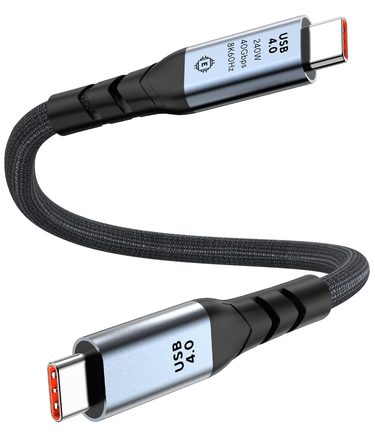 Azhizco USB 4 Cable for Thunderbolt 4 Cable 0.3M, 240W Fast Charging 40Gbps Data Sync, 8K/ 5K 60Hz Display Cable, Short USB C Cable Thunderbolt Cable for SSD Docking Hub Macbook Ipad Iphone 17 Pro Max