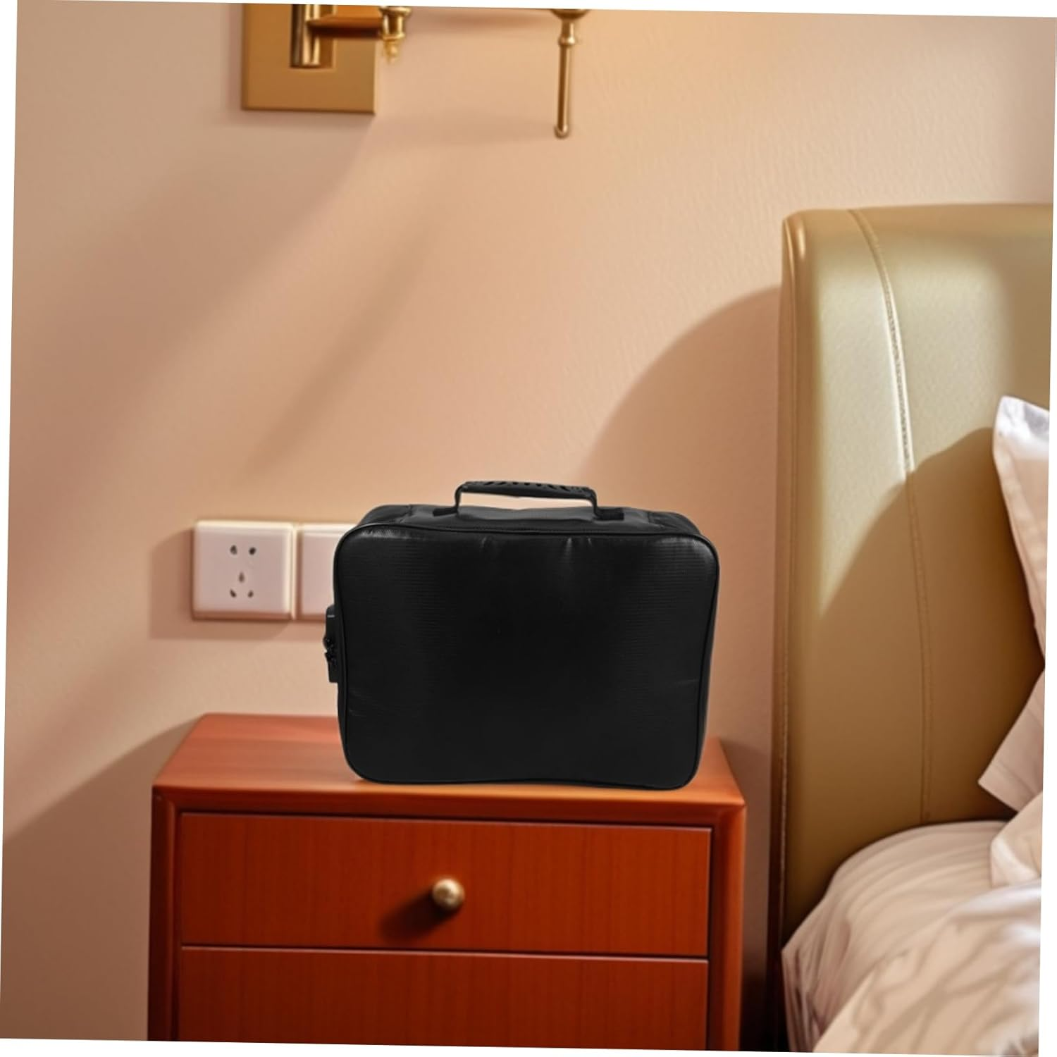 KITANDOVE Lockable Document Bag Passport Wallet Money Organiser Large Capacity Photo Storage Box Home Travel Document Holder image number 6