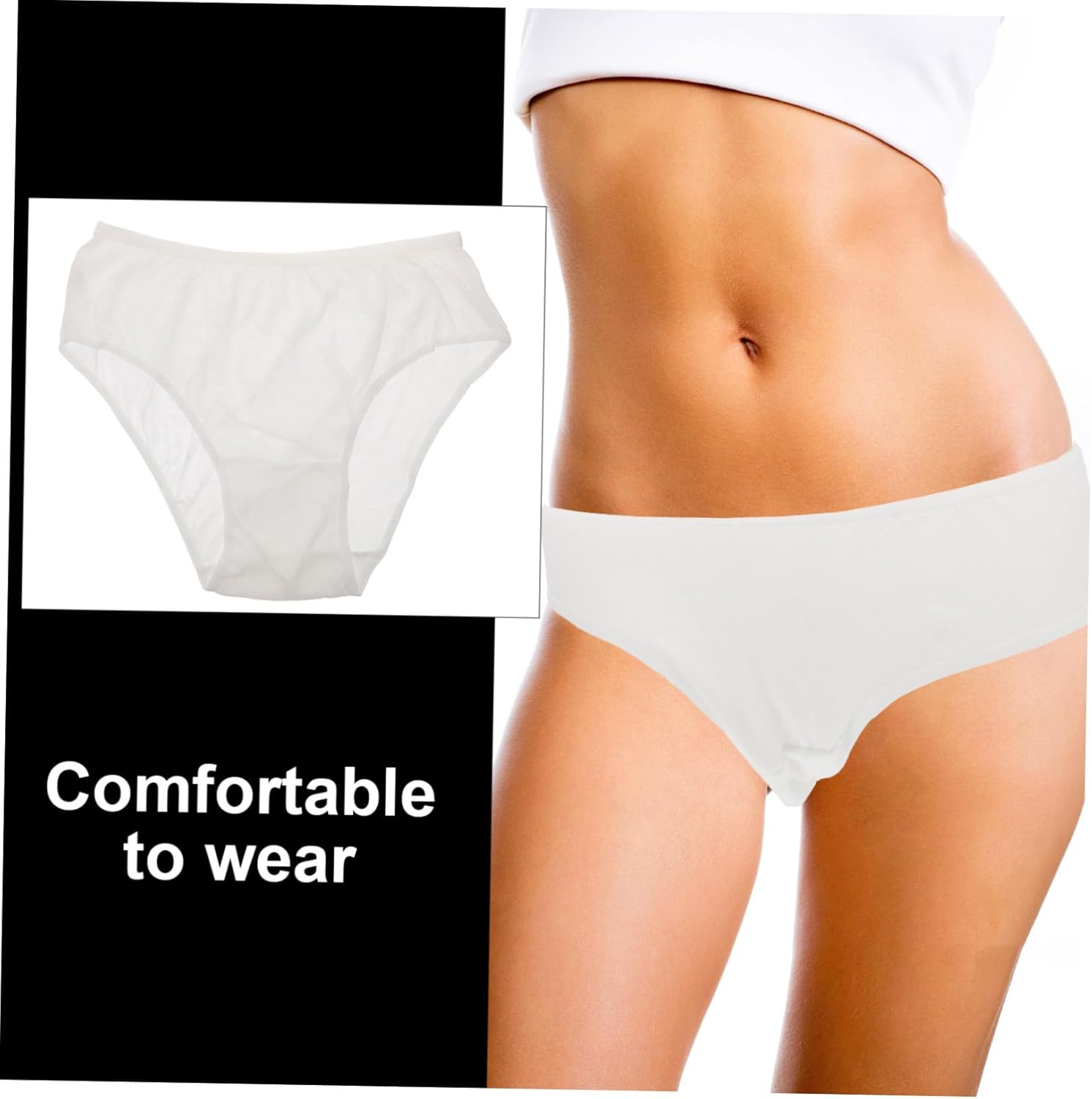 4Pcs Disposable Postpartum Panties White XXL Flexible High Elastic Waist Briefs for Women Nursing Care and Postpartum Confinement image number 4