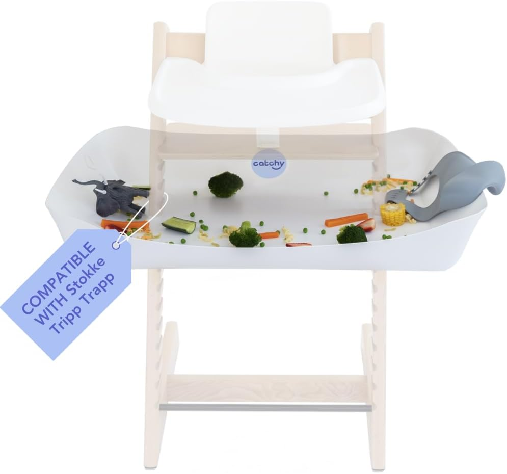 CATCHY - Food Catcher - Compatible with Stokke Tripp Trapp High Chair + 11 Other High Chairs - Highchair Sold Separately - Baby & Toddler Food & Mess Catcher - under High Chair Accessory image number 2