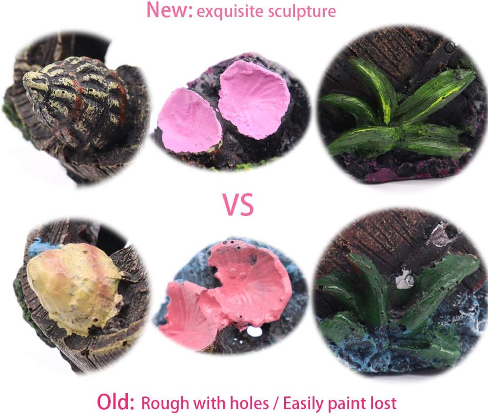 Ulifery Small Cute Barrel Fish Tank Decorations Aquarium Hideaway Cave House with Shell image number 2