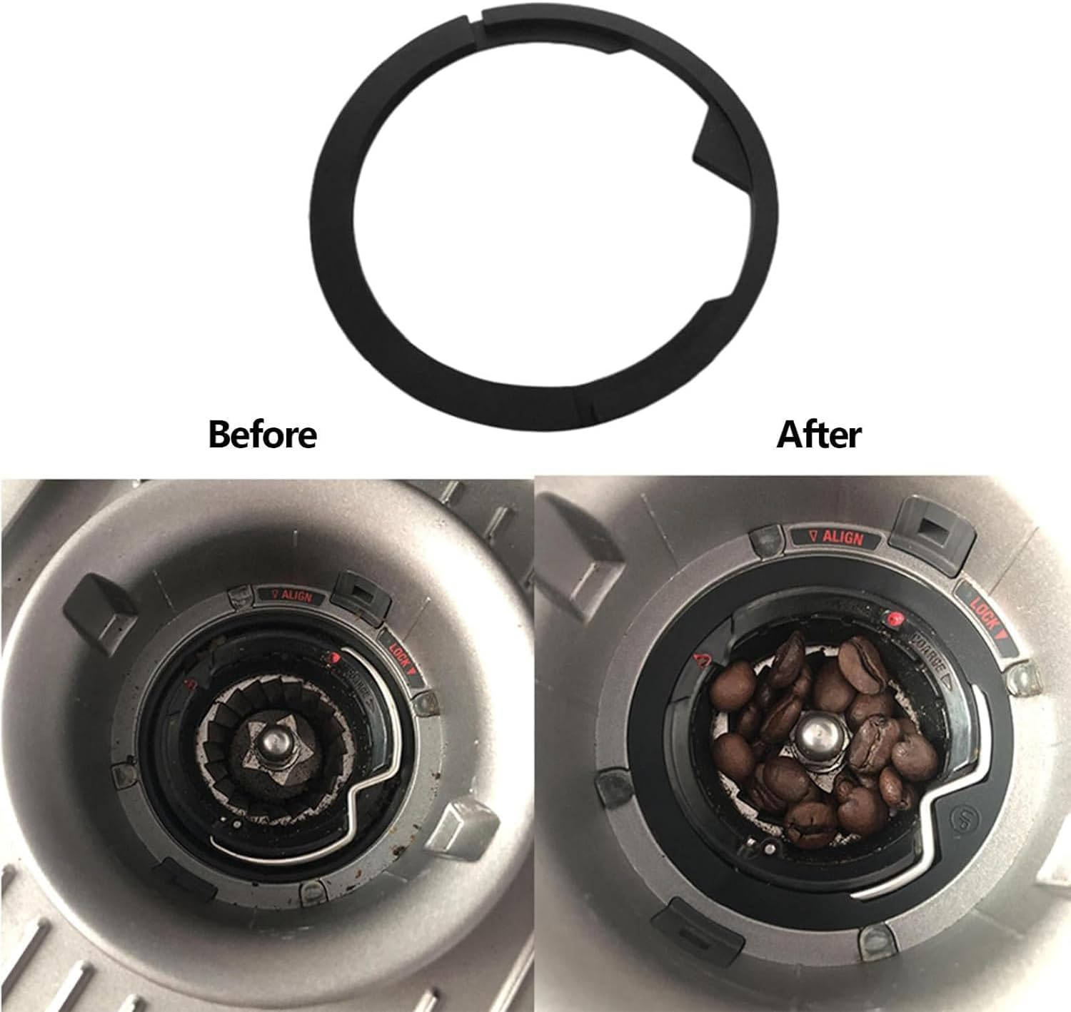 4 Pcs Silicone Seal Fit for Breville Barista Espress Machine, Seal for Breville Barista Pro, Rubber Gasket Prevent Coffee Beans from Getting Stuck and Easy to Cleaning image number 1