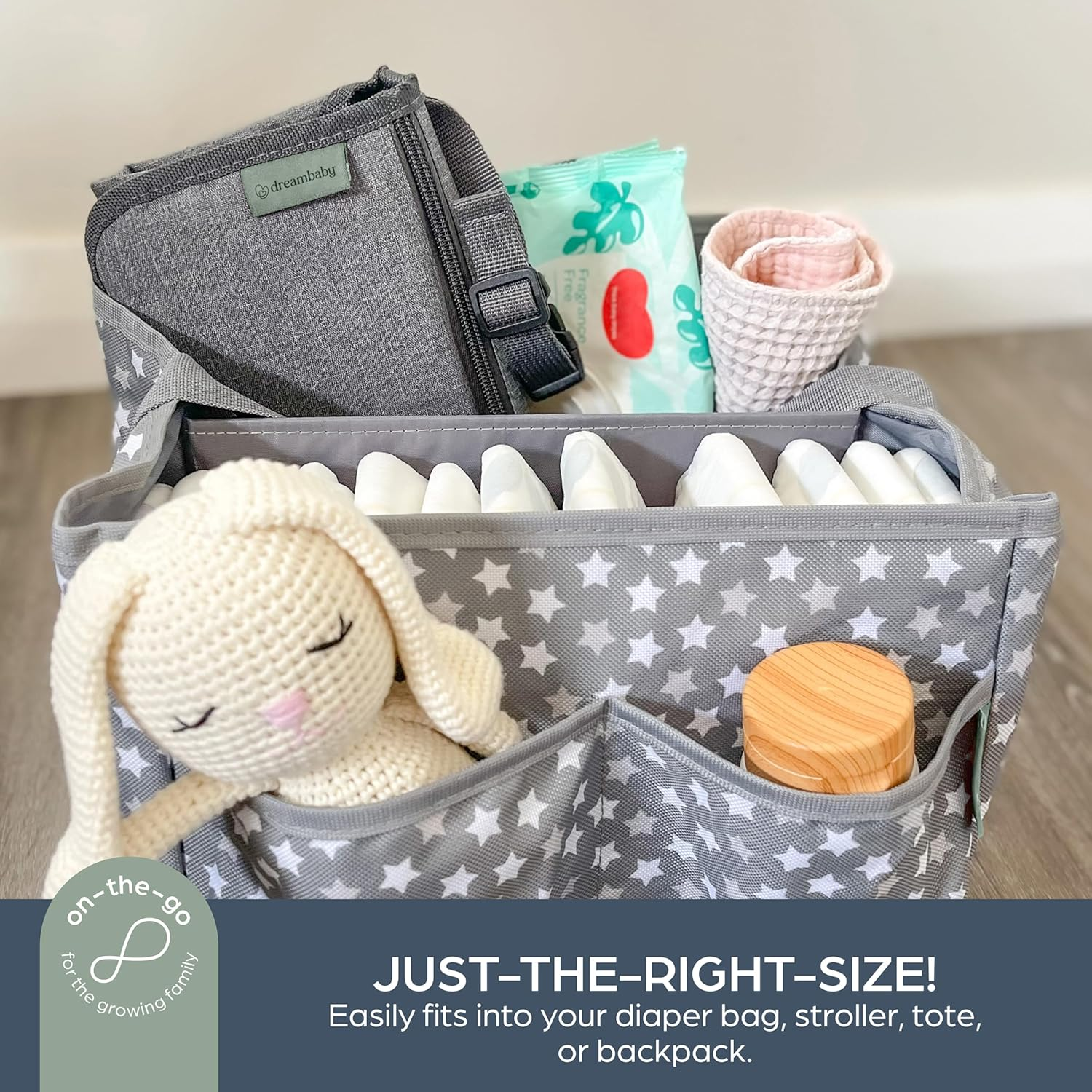 Dreambaby Fold and Go Baby Changing Pad - Portable Diaper Changing Pad - Organizer Pockets, Cushioned, Foldable Changing Mat Fits in Diaper Bag for Easy on the Go Diaper Changing Pad, Great for Travel image number 5