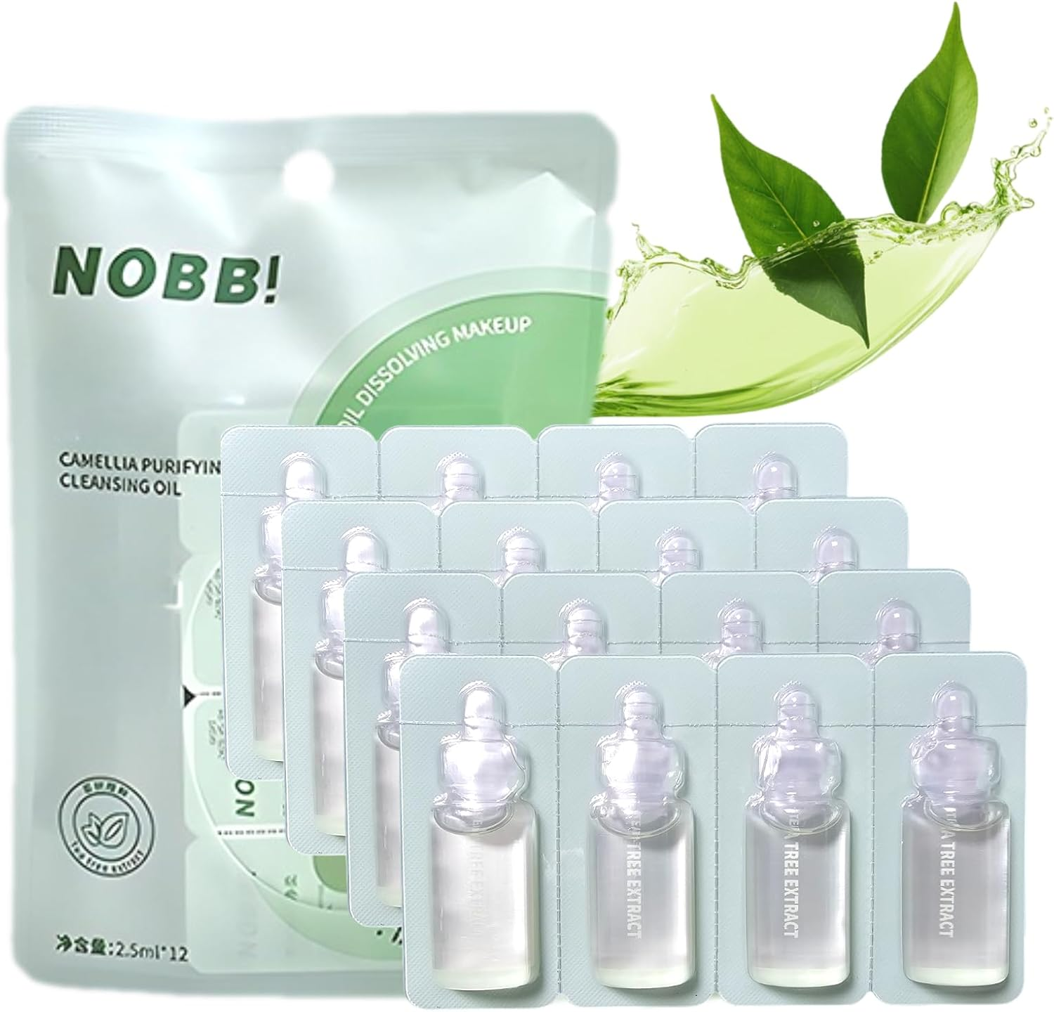 12PCS Individually Cleansing Oil, Mini Face Makeup Pore Cleansing, Speedy & Deep & Gentle Face Cleanser, Facial Oil Cleanser, Travel Size Makeup Remove image number 4