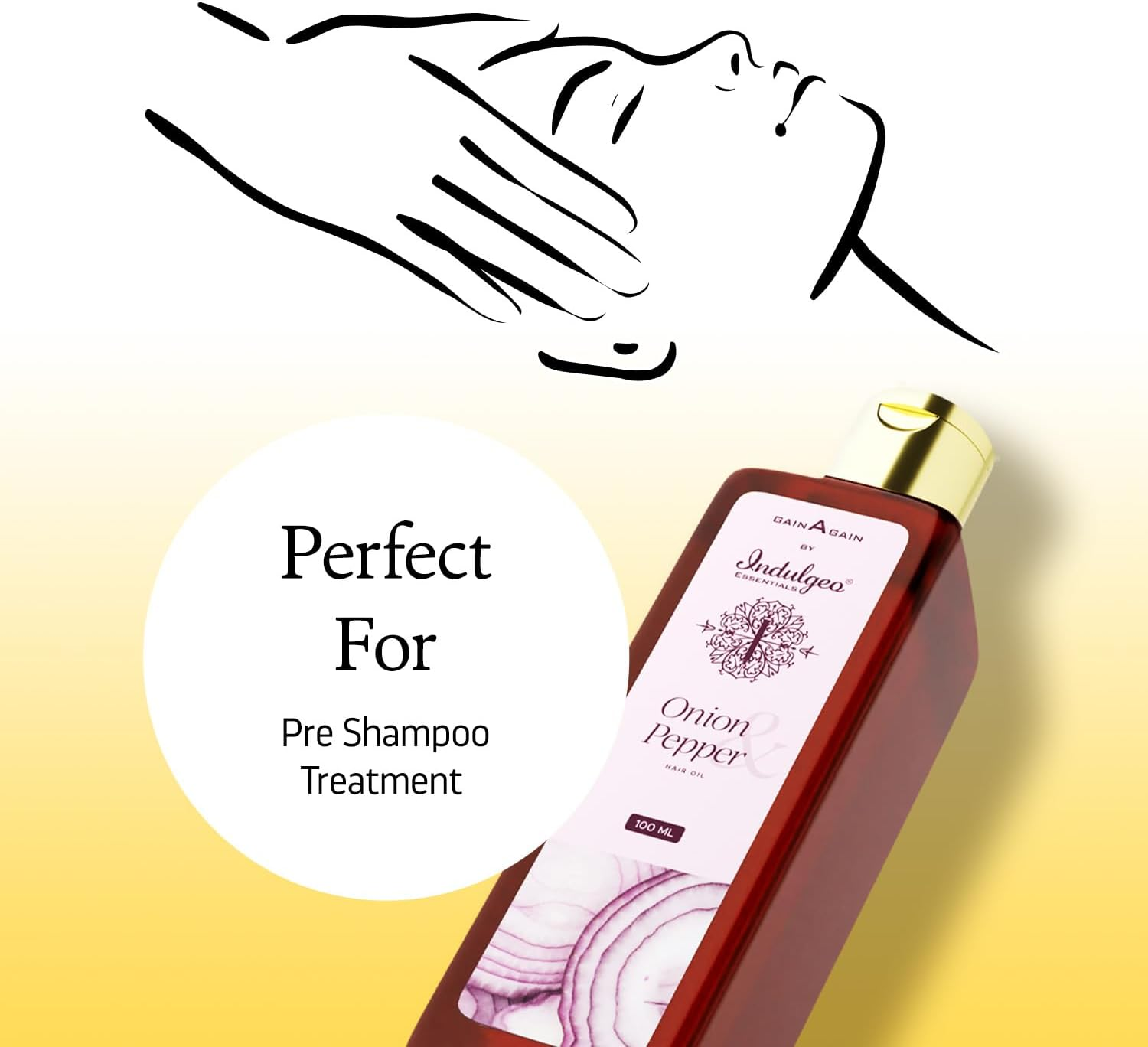 INDULGEO ESSENTIALS Onion and Pepper Oil, 100Ml for Hair Growth & Hair Fall Control, No Mineral Oil, Silicones & Synthetic Fragrance