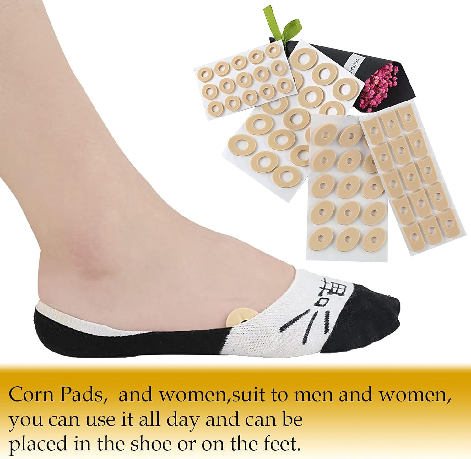 (150 PCS) Corn Pads Foam Callus Cushions Cocoon Eye Sticker, Waterproof Corn Cushion, Adhesive Corn Protectors for Corn Remove, Relief Callus and Feet Sore image number 1