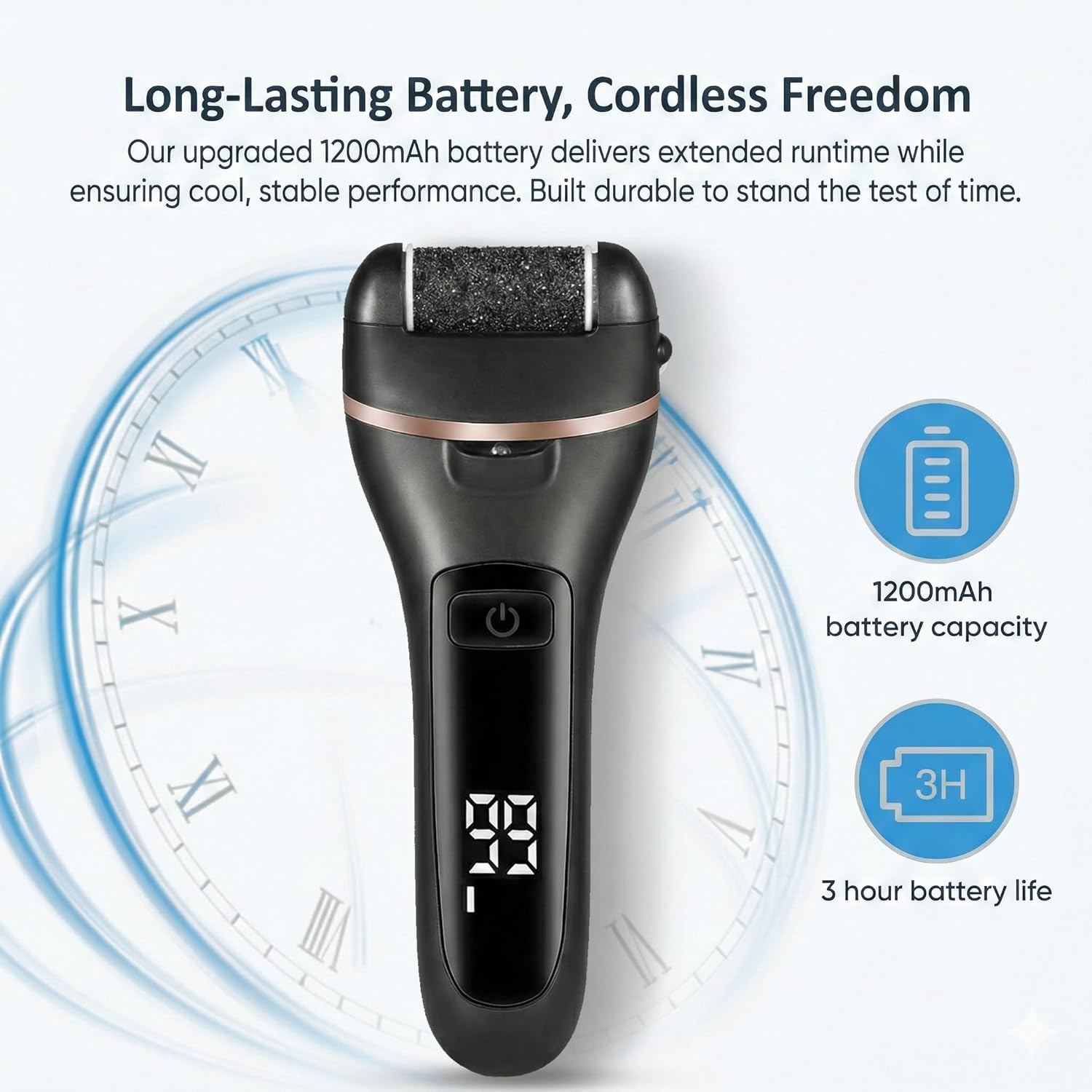 Quantum Lux Premium Electric Foot Callus Remover Kit 18 Pieces for Feet Foot Filer Dead Skin Remover for Feet Callous Remover Tool Electric Pedicure Foot File Kit Luxurious (Black) image number 2