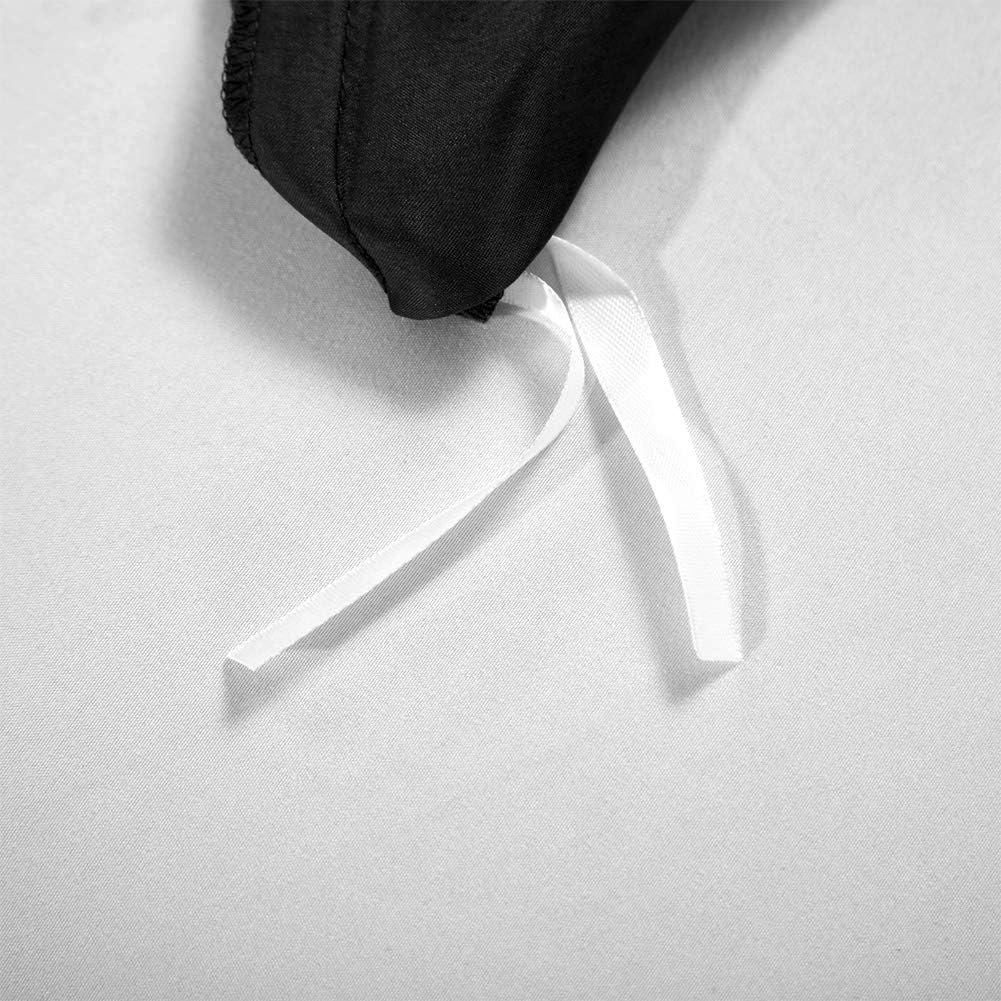 Aimay 3 Piece Duvet Cover Set (1 Duvet Cover + 2 Pillow Shams) Satin Silk Luxury 100% Super Soft Microfiber Bedding Collection (Queen,Black) image number 6