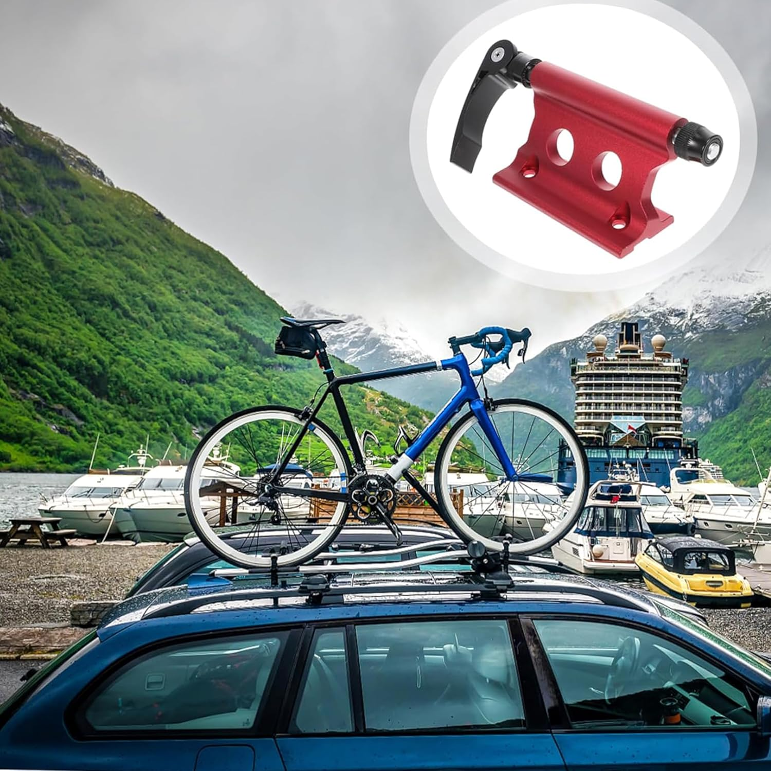 Universal Bicycle Fork Mount,Quick Release Fork Mount,Securely Holds MTB & Road Bikes on Truck Bed, Trailer, or Van image number 5