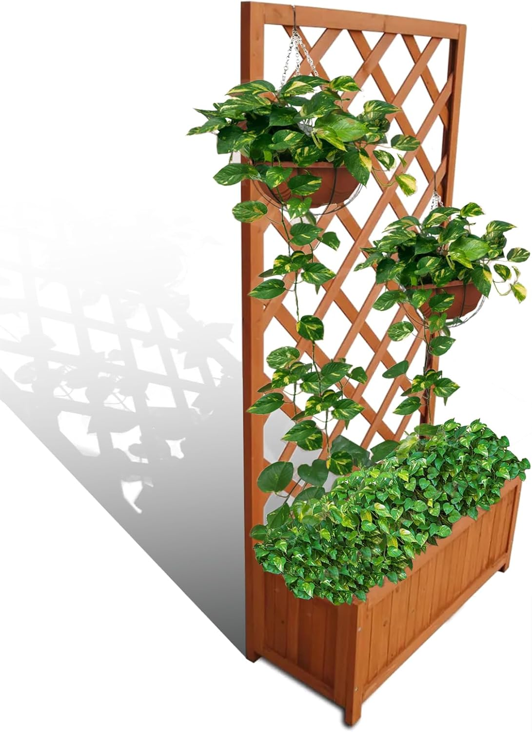 Garden Bed Wooden Planter Box, Gardening Supplies Plant Containers Patio,Vertical Containerized Raised Beds for Vegetables Flowers,70 X 30 X 135 Cm image number 1