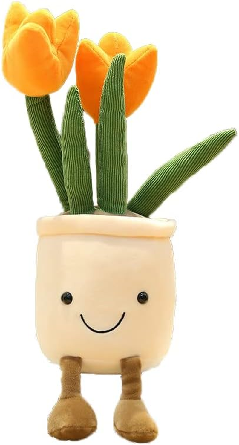 CHELEI2019 13.8" Plant Stuffed Animal,Tulip Plush Toy Flower Pot Stuffed Plush Pillow Doll