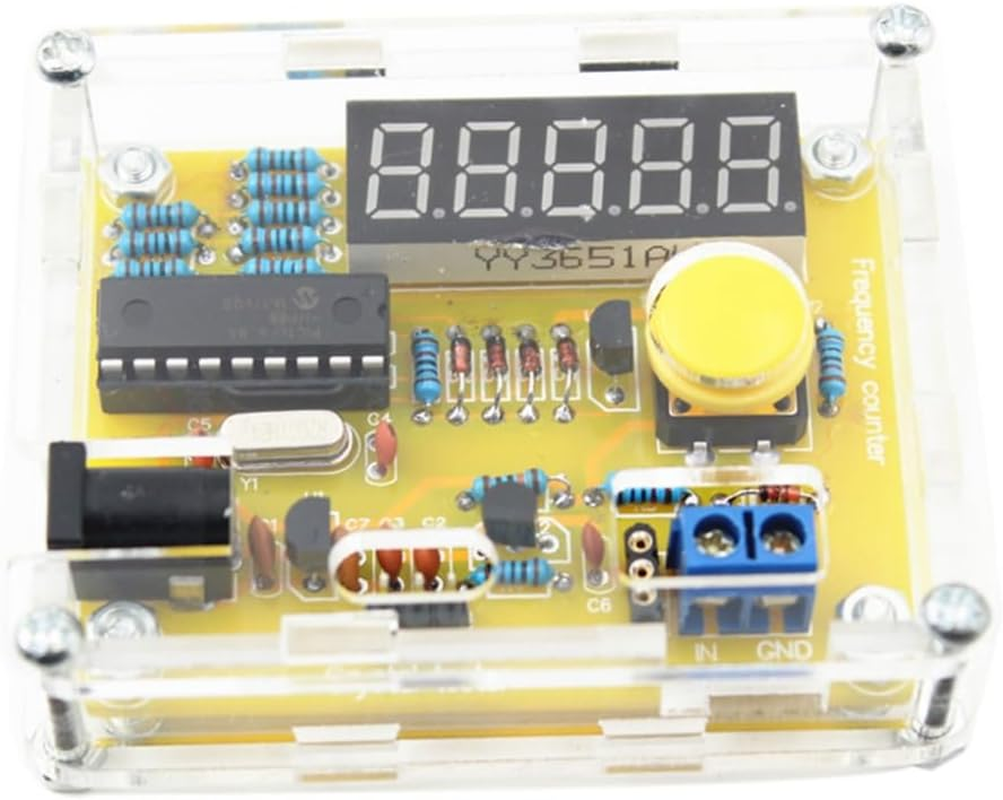 Frequency Meter Kit, 1Hz-50Mhz DIY Crystal Oscillator Tester Frequency Measuring Meter with Shell, Digital Frequency Counter Kit image number 6