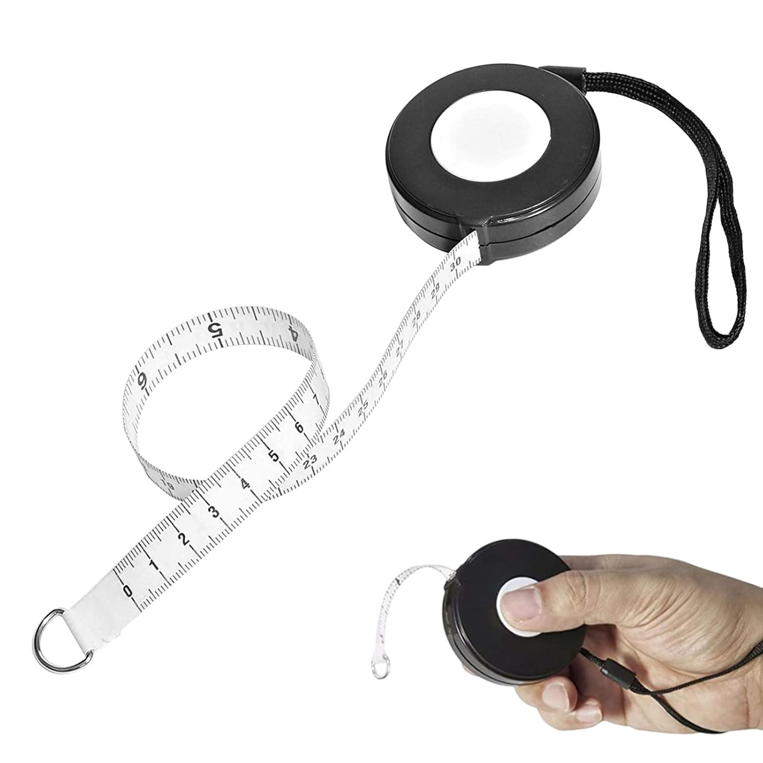 Dual-Sided Soft Retractable Measuring Tape 205Cm/80In for Sewing, Tailoring, Crafting, Weight Loss, and Height Measurement(Color:Black) image number 2