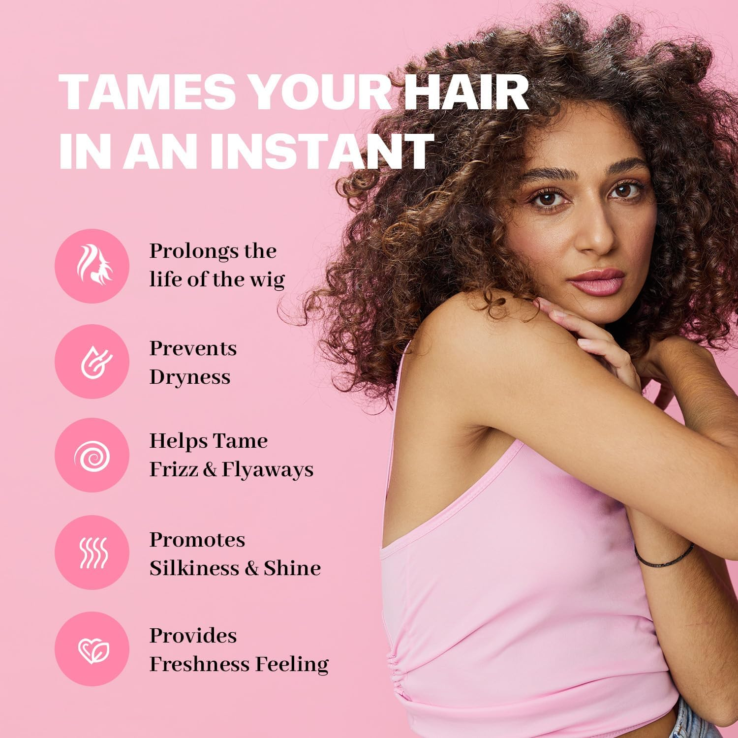 Immetee Synthetic Wig Leave-In Conditioning Spray,Wig Moisturing & Hydrating,Natural Synthetic Hair Wigs 120Ml/4.05Fl. Oz. image number 5