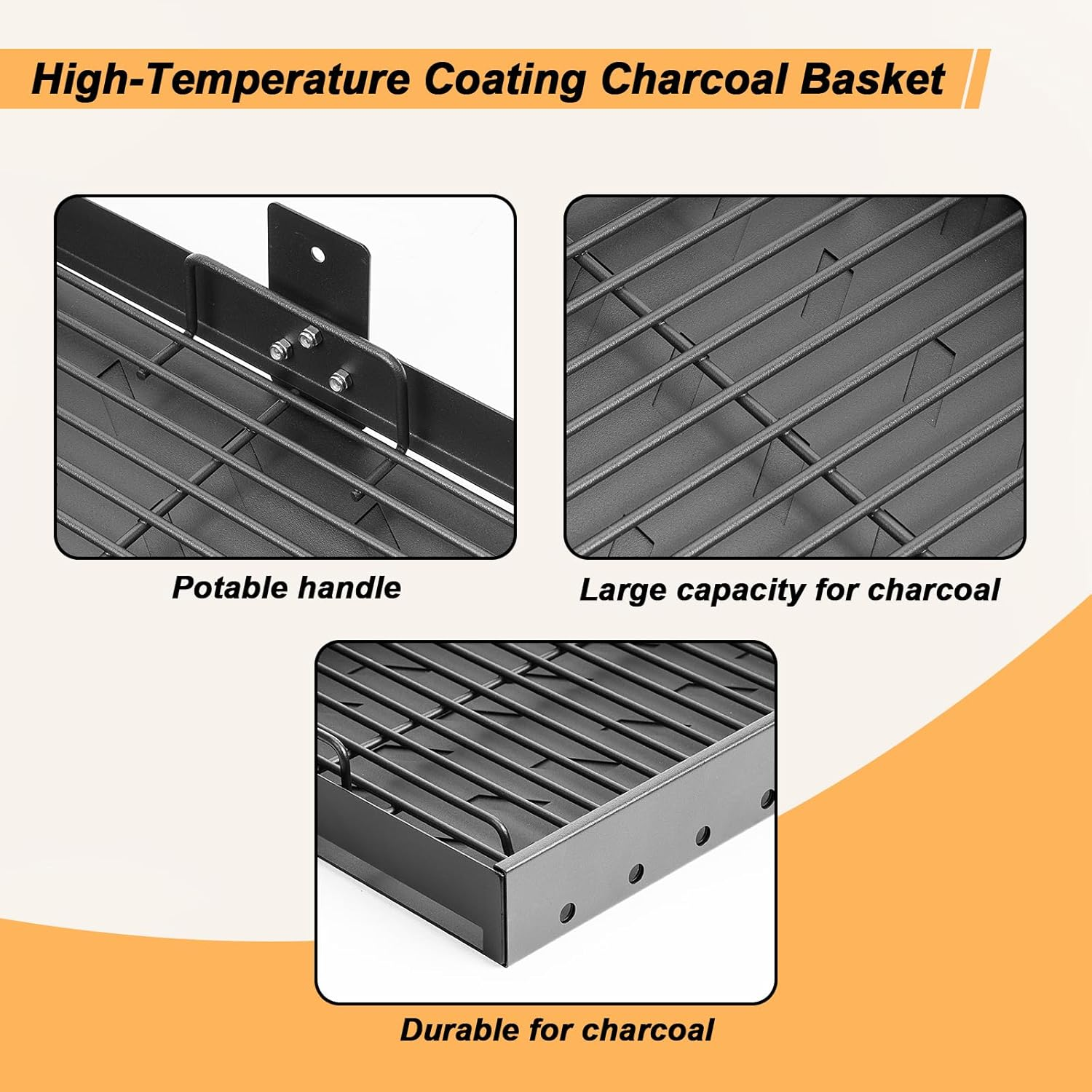 15-28 Inch Stretchable Charcoal Tray for PS9900, 47183T-21, High-Temperature Coating Charcoals Basket for HC4518L PS9500 8500 6800 6500 SH19030119 SH19030219 SH9916 Smoke Hollow Grill Replacement Part image number 3